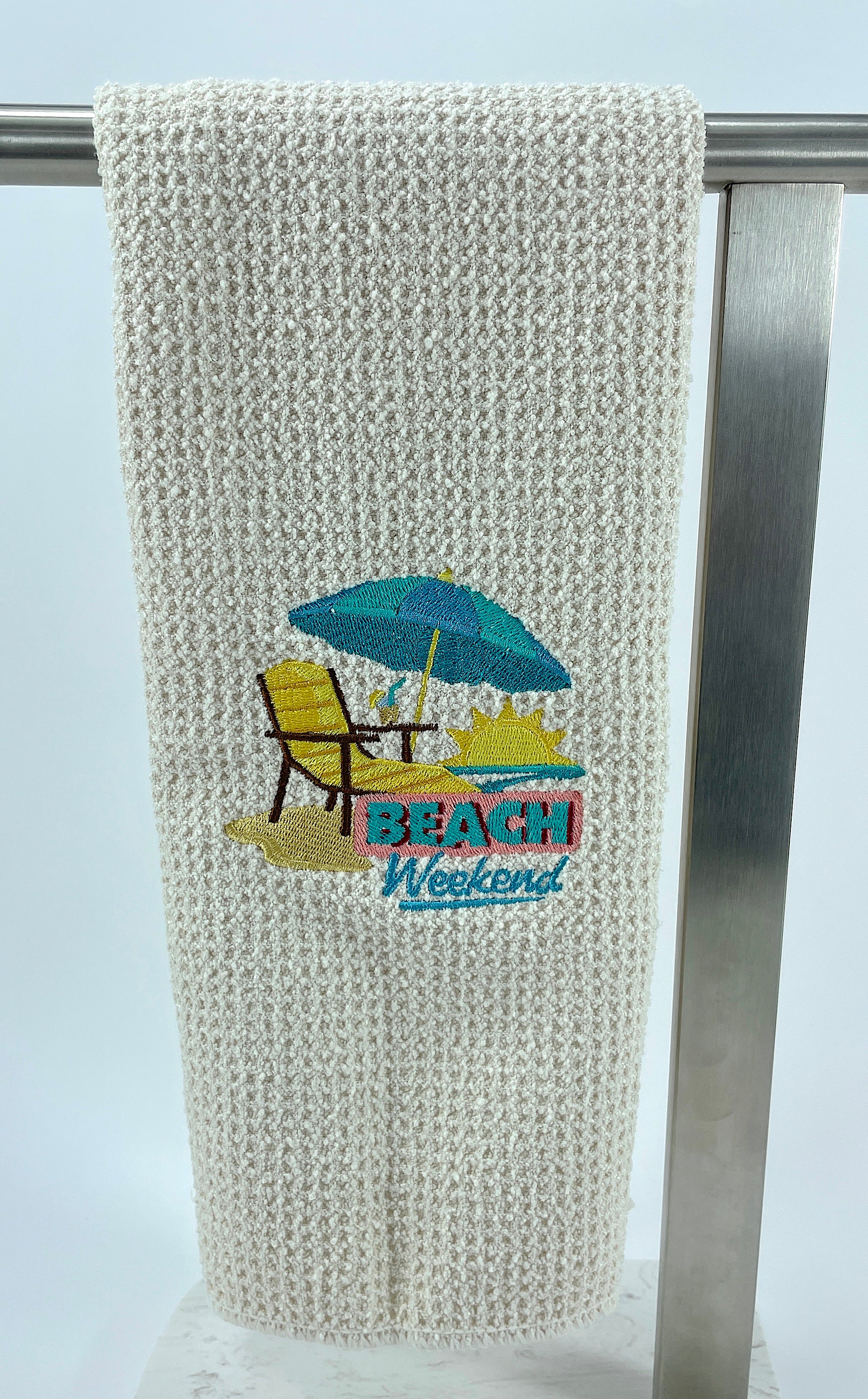 Beach Weekend Microfiber Waffle Weave Hand Towel - Kitchen Towel
