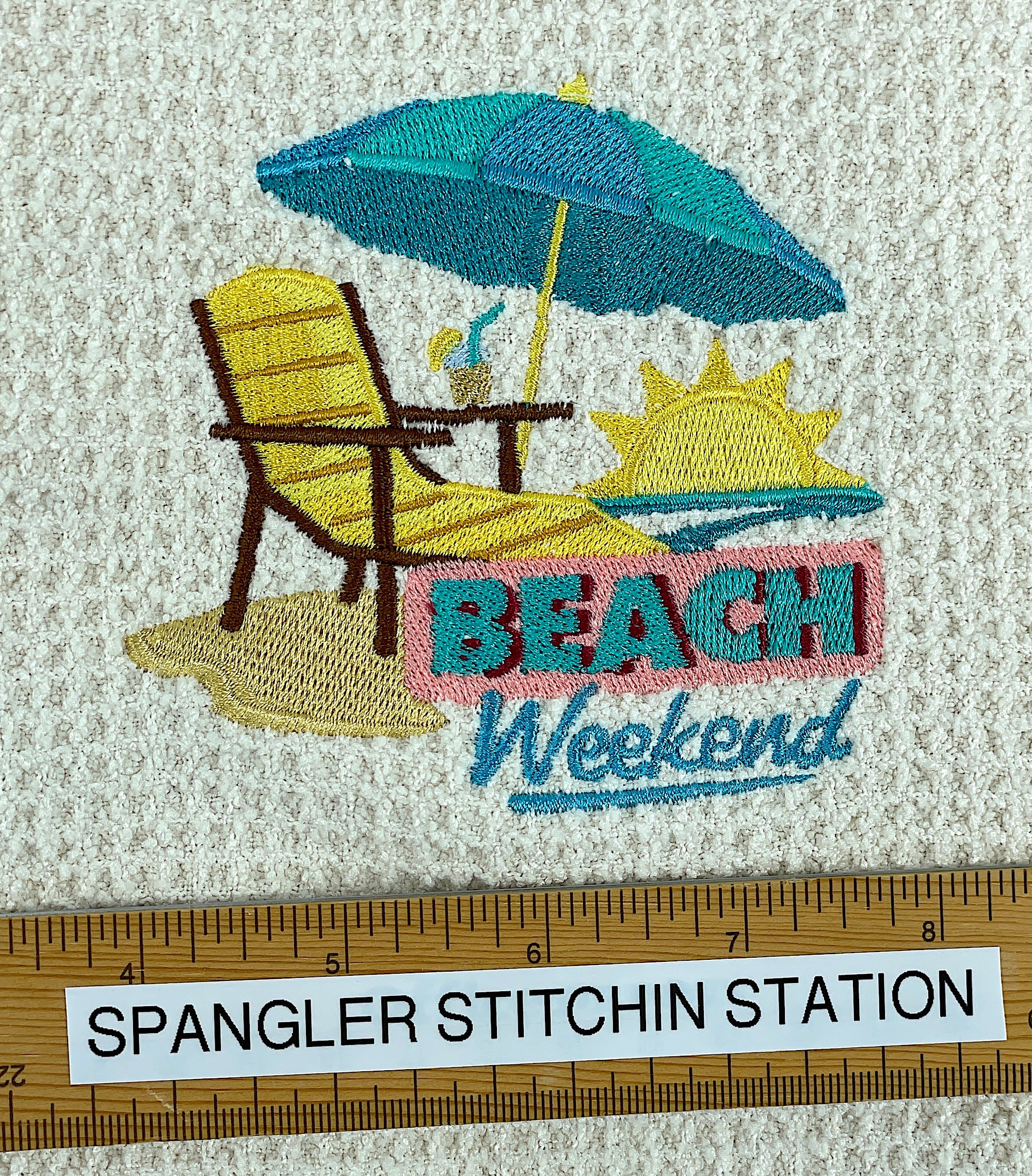 Beach Weekend Microfiber Waffle Weave Hand Towel - Kitchen Towel