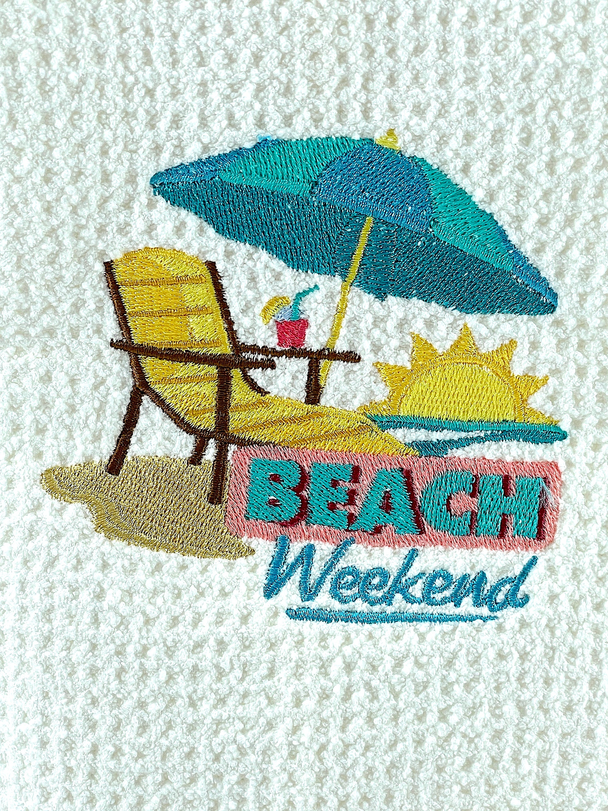 Beach Weekend Microfiber Waffle Weave Hand Towel - Kitchen Towel