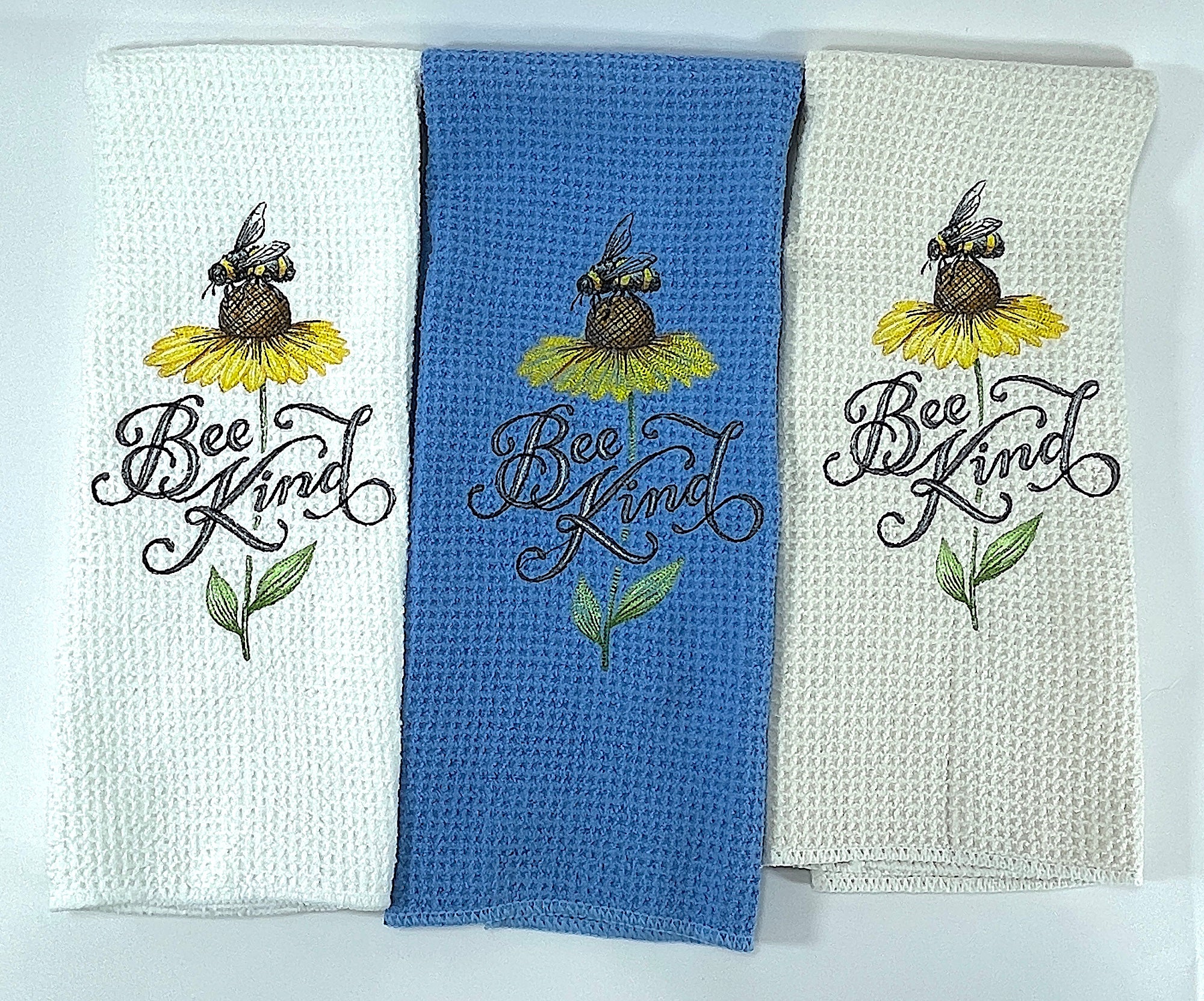 Bee Kind microfiber waffle weave hand  towel - Kitchen towel