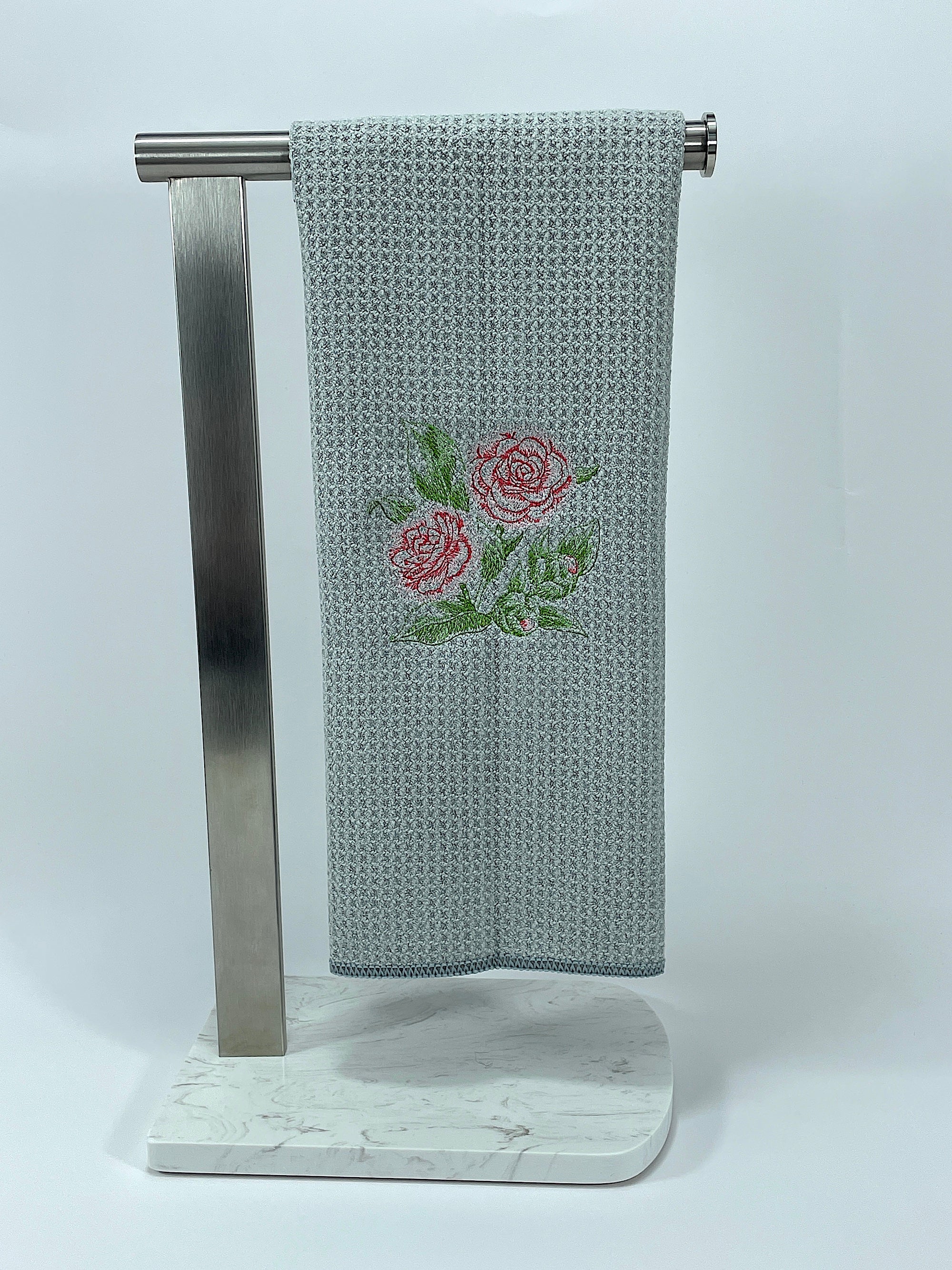 Camelia Sketch Microfiber Waffle Weave Hand Towel