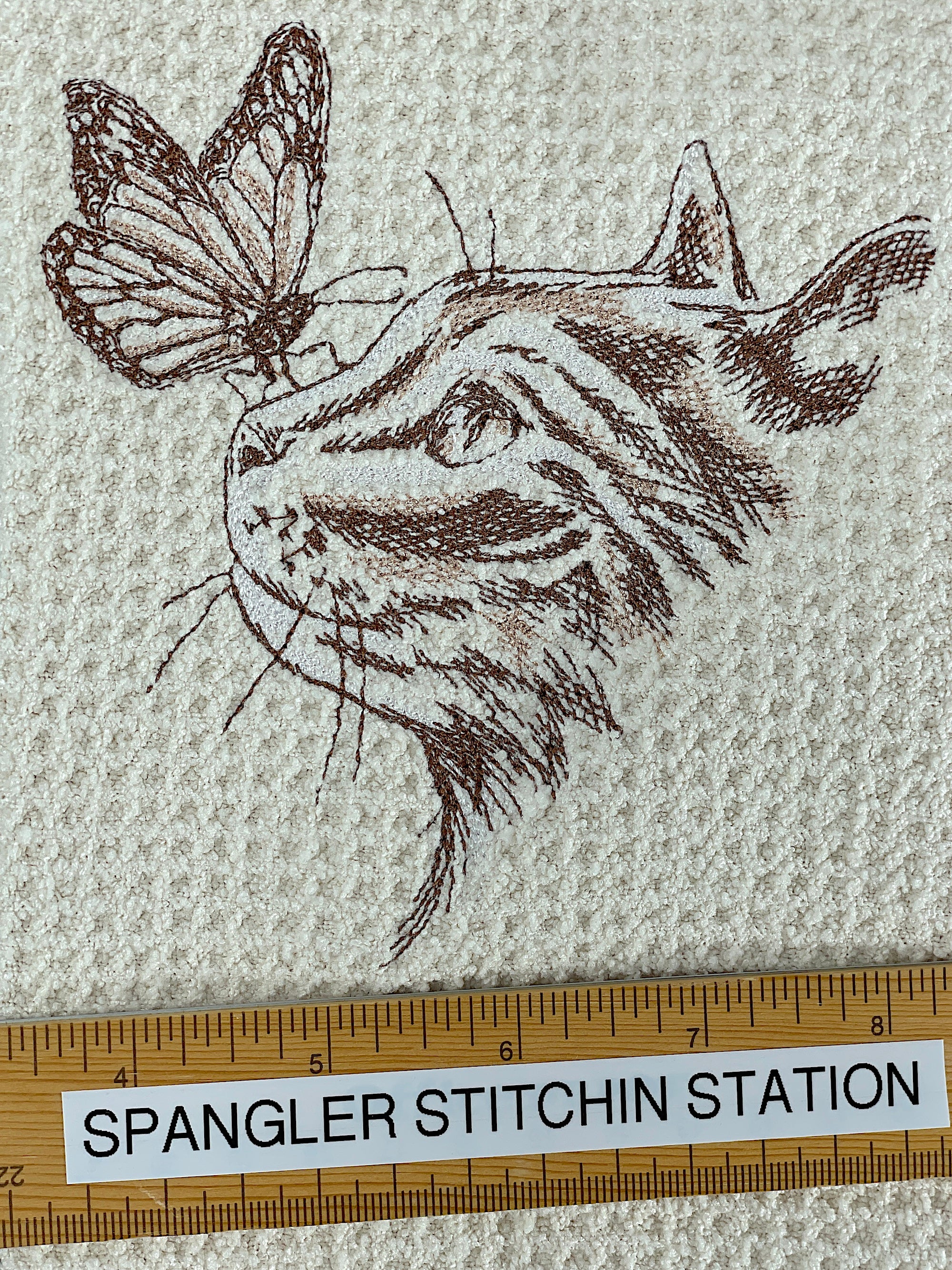 Cat and Butterfly microfiber waffle weave hand  towel
