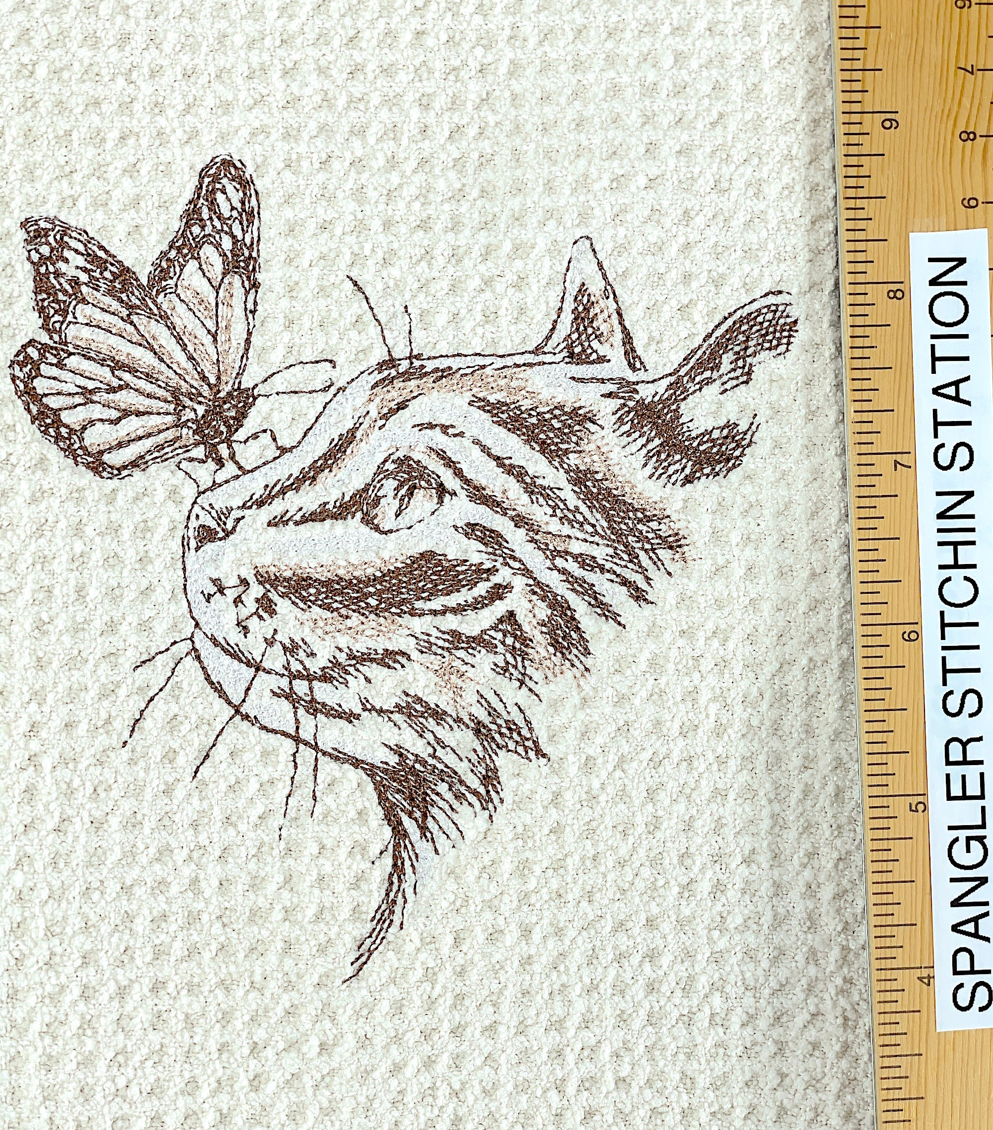 Cat and Butterfly microfiber waffle weave hand  towel