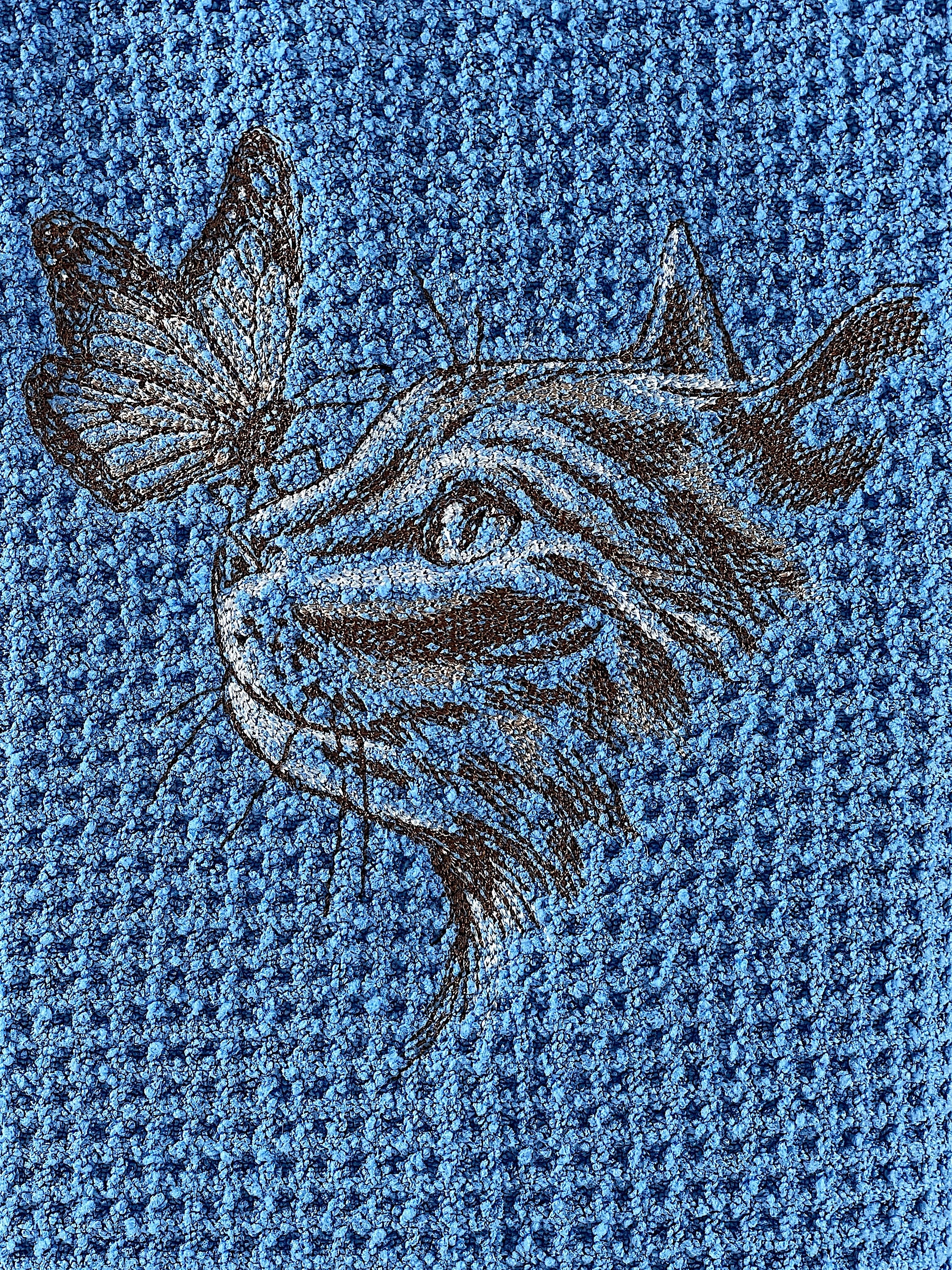 Cat and Butterfly microfiber waffle weave hand  towel