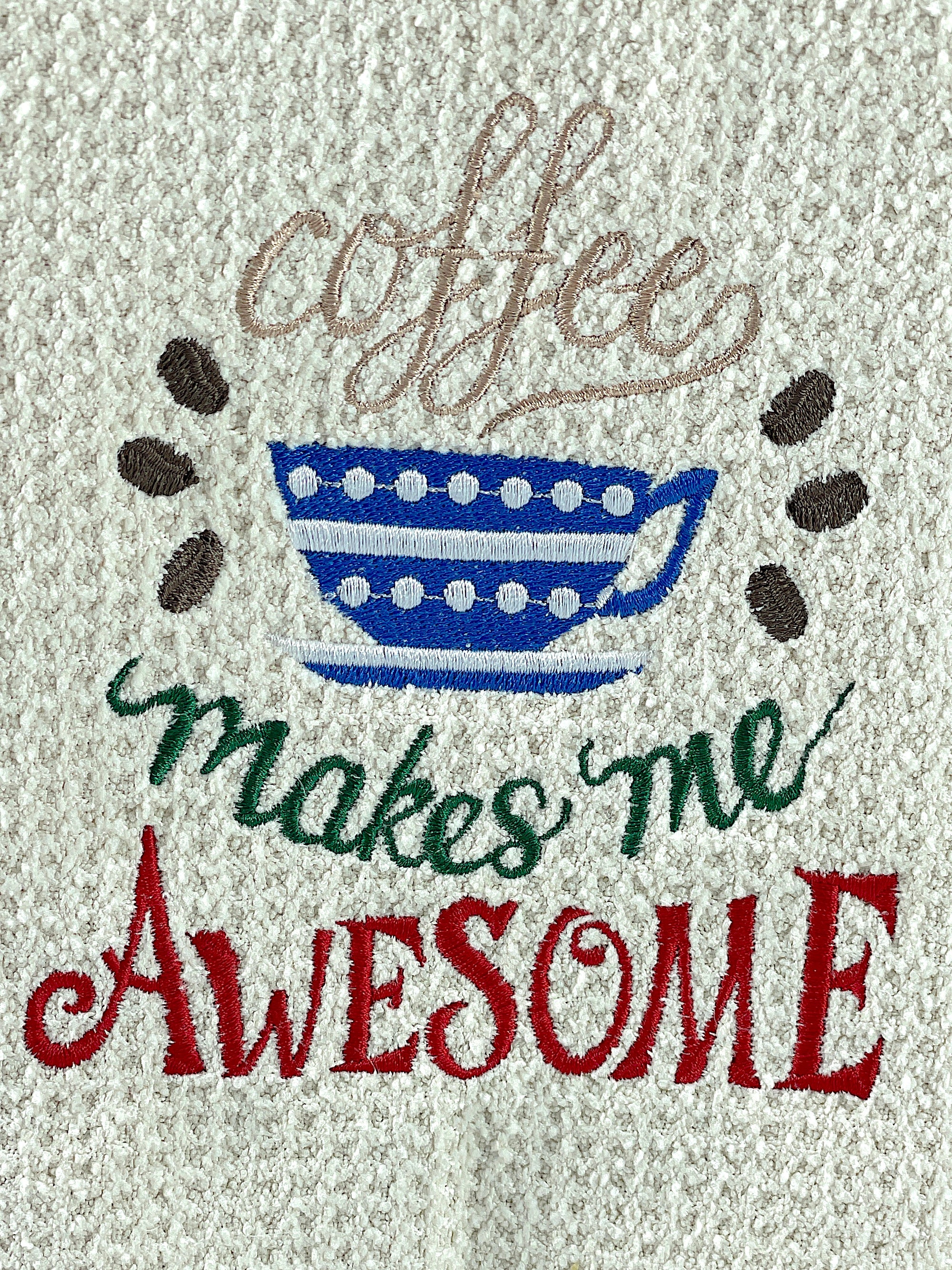 Coffee makes me awesome microfiber waffle weave hand  towel - Kitchen towel