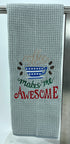 Coffee makes me awesome microfiber waffle weave hand  towel - Kitchen towel