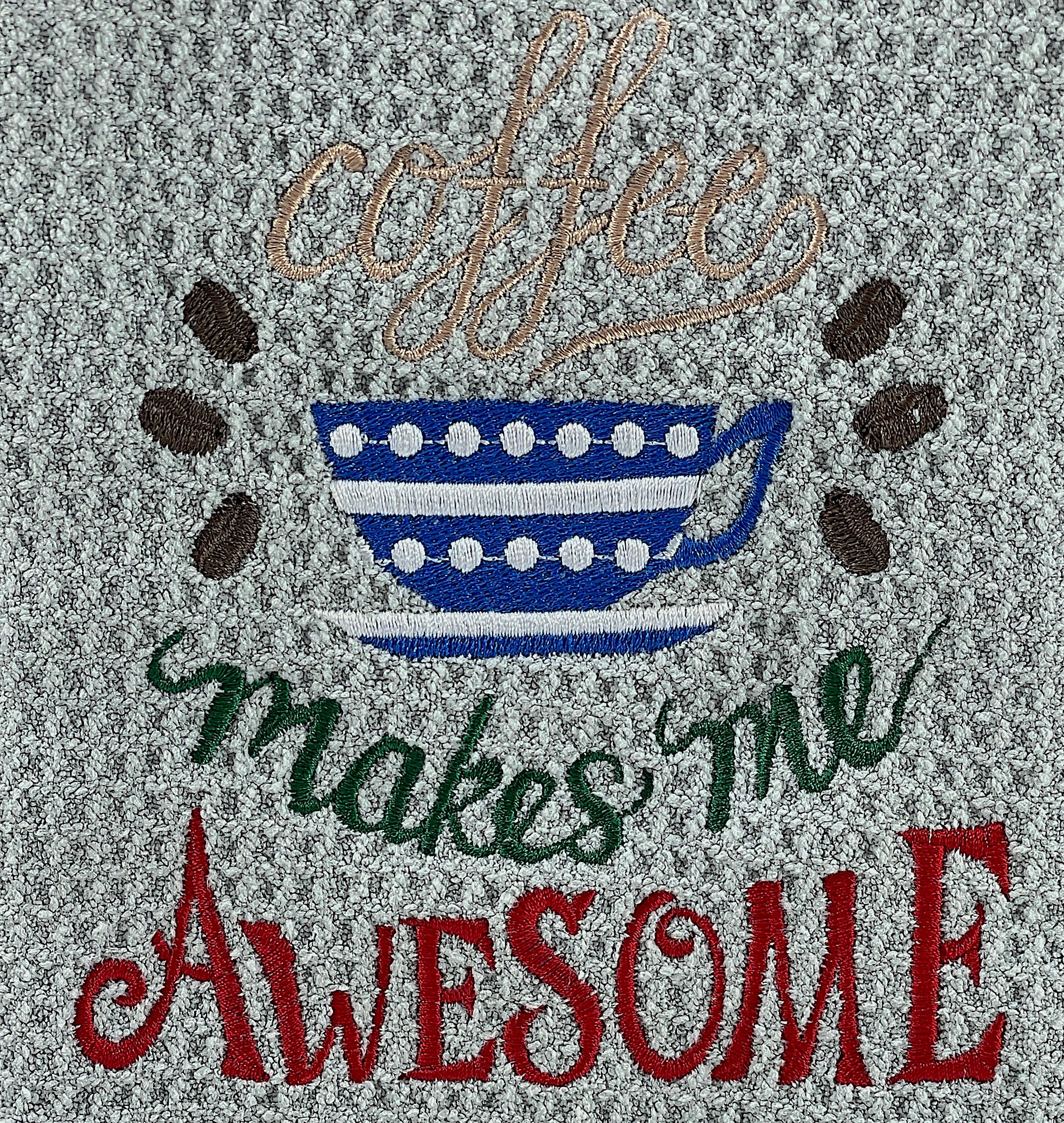 Coffee makes me awesome microfiber waffle weave hand  towel - Kitchen towel