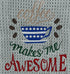 Coffee makes me awesome microfiber waffle weave hand  towel - Kitchen towel