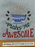 Coffee makes me awesome microfiber waffle weave hand  towel - Kitchen towel