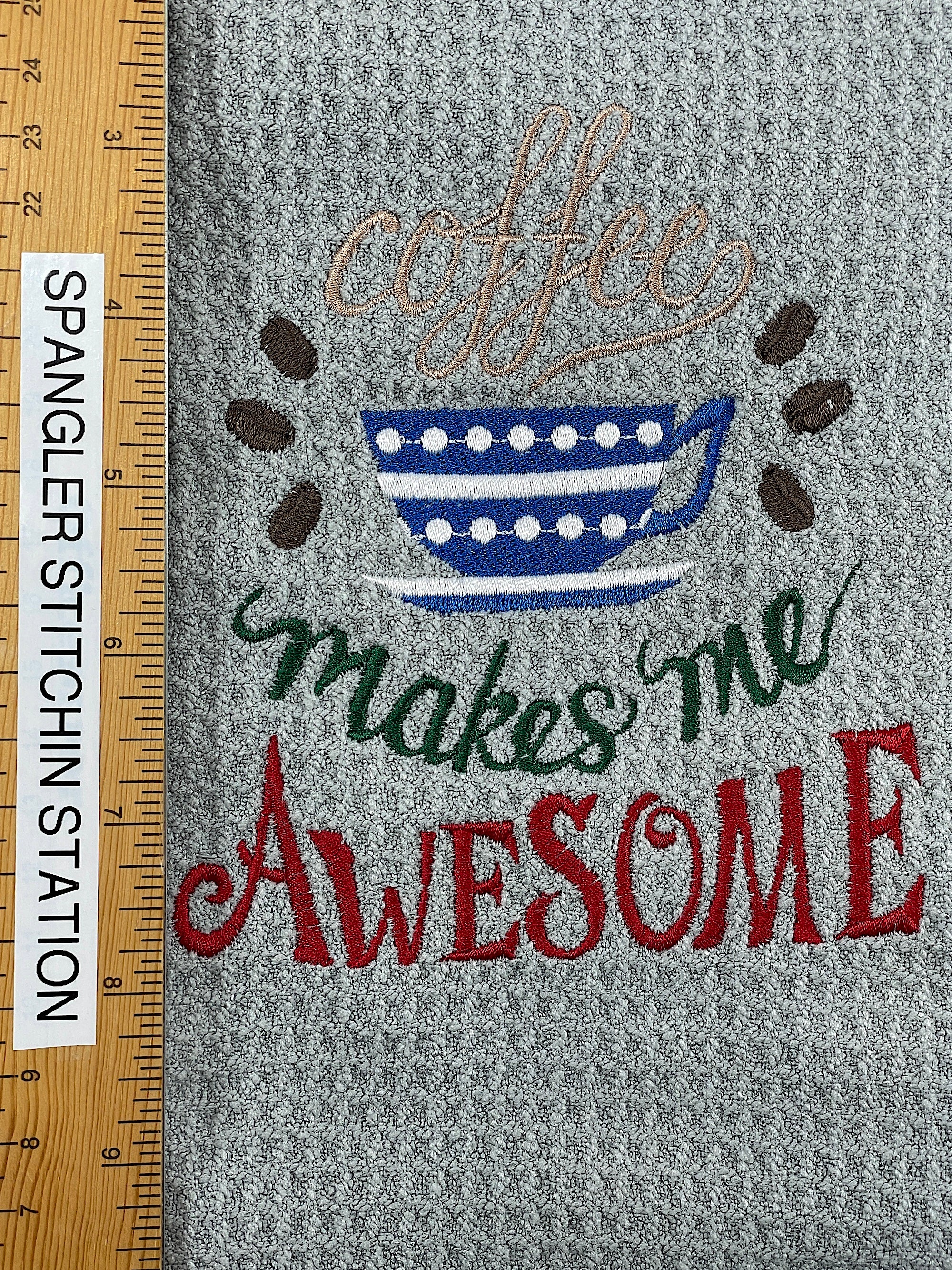 Coffee makes me awesome microfiber waffle weave hand  towel - Kitchen towel
