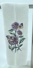 Flower and Butterfly microfiber waffle weave hand  towel - Kitchen towel