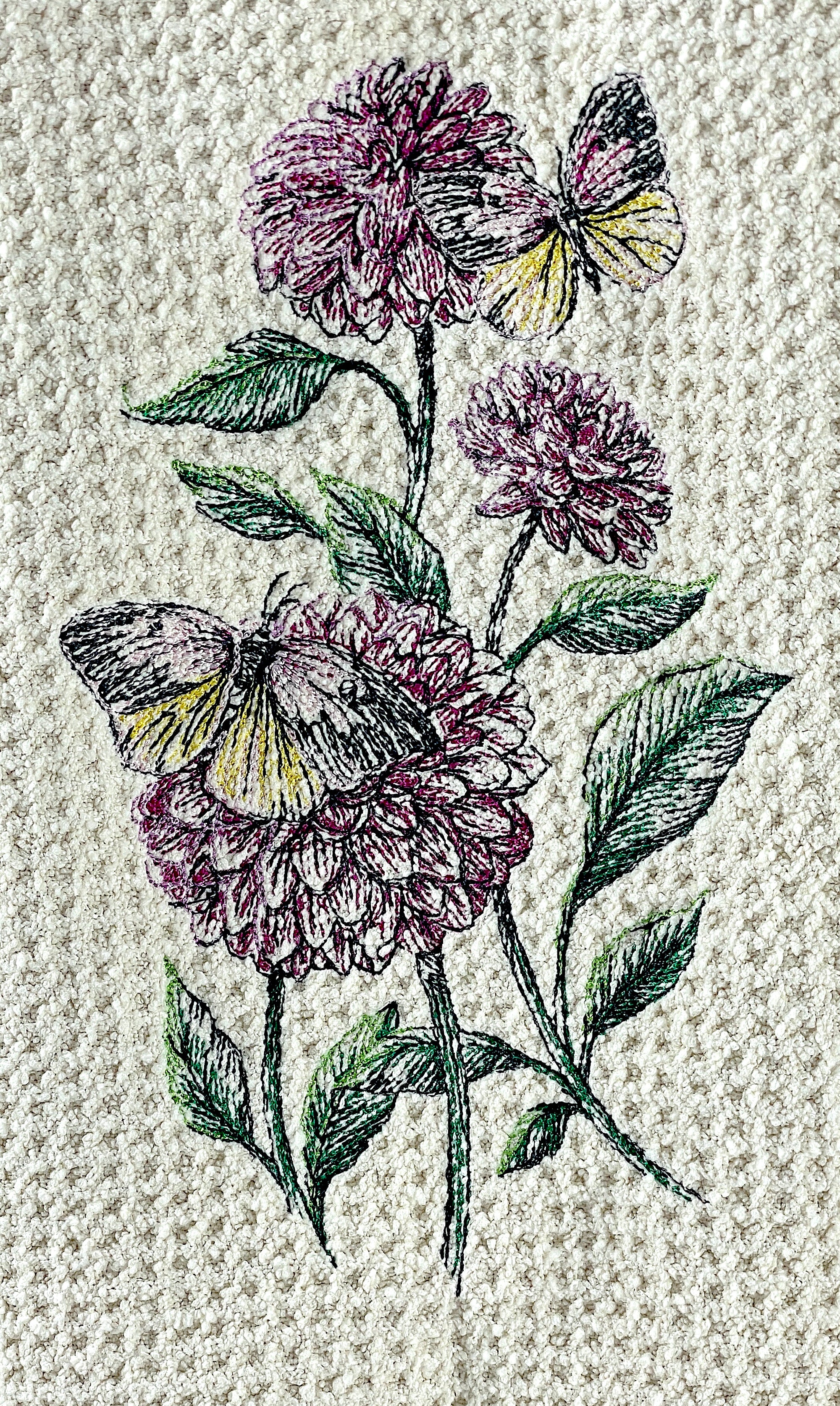 Flower and Butterfly microfiber waffle weave hand  towel - Kitchen towel