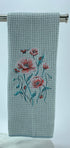 Poppies and Ladybug microfiber waffle weave hand towel