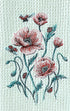 Poppies and Ladybug microfiber waffle weave hand towel