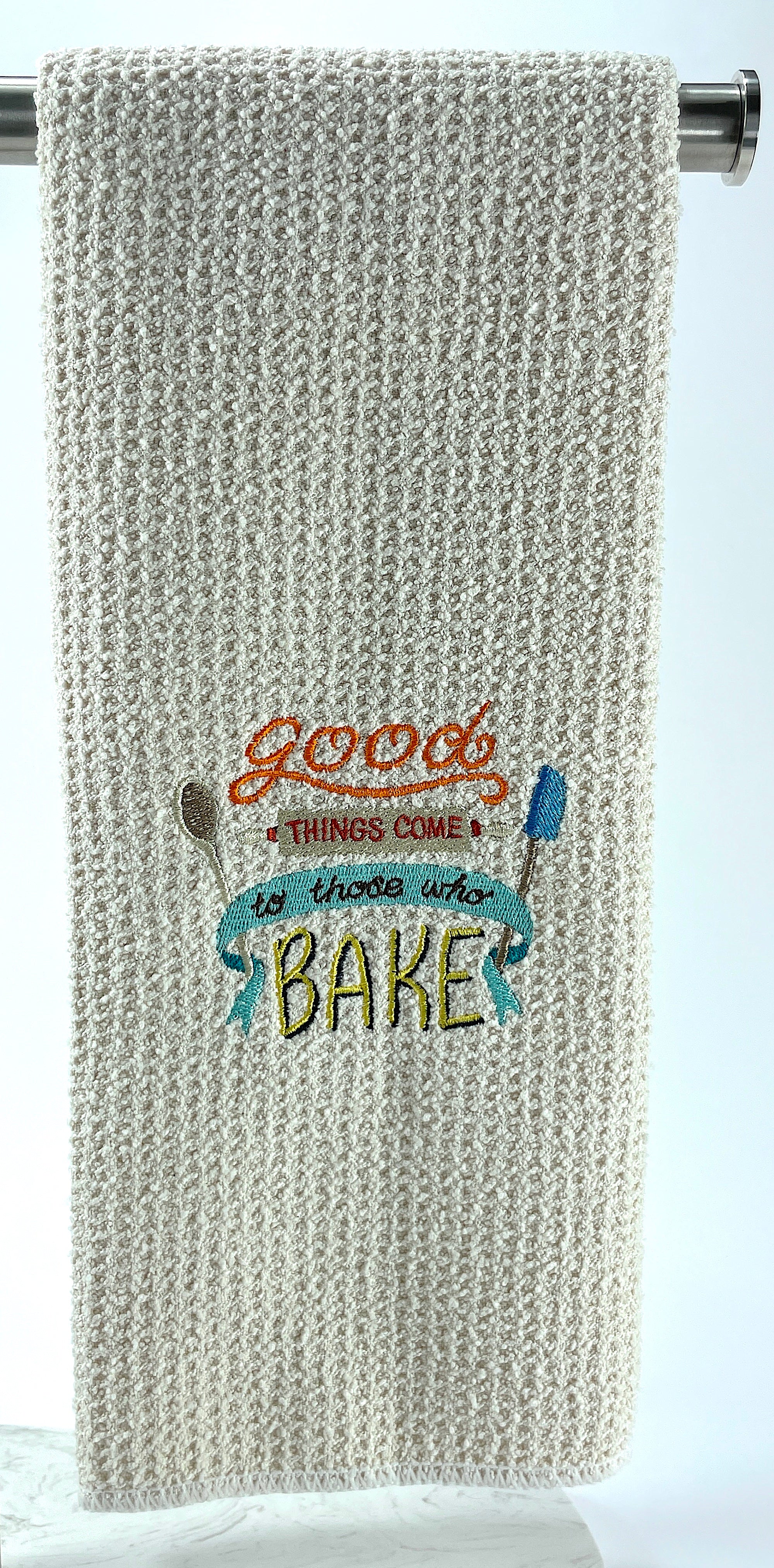 Good things come to those who bake microfiber waffle weave hand towel