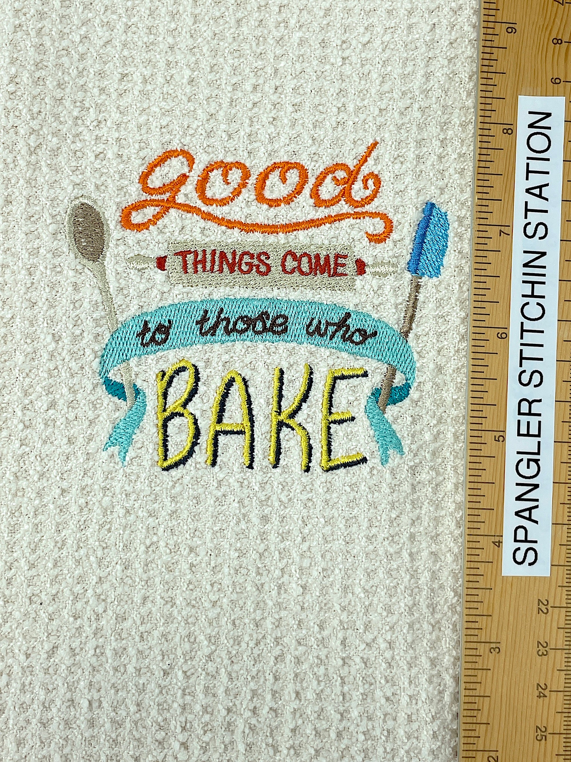 Good things come to those who bake microfiber waffle weave hand towel