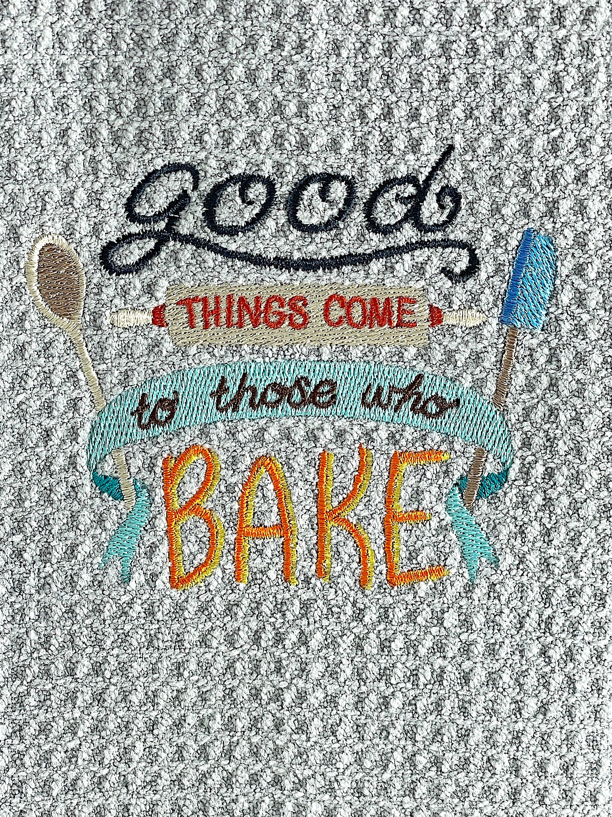 Good things come to those who bake microfiber waffle weave hand towel