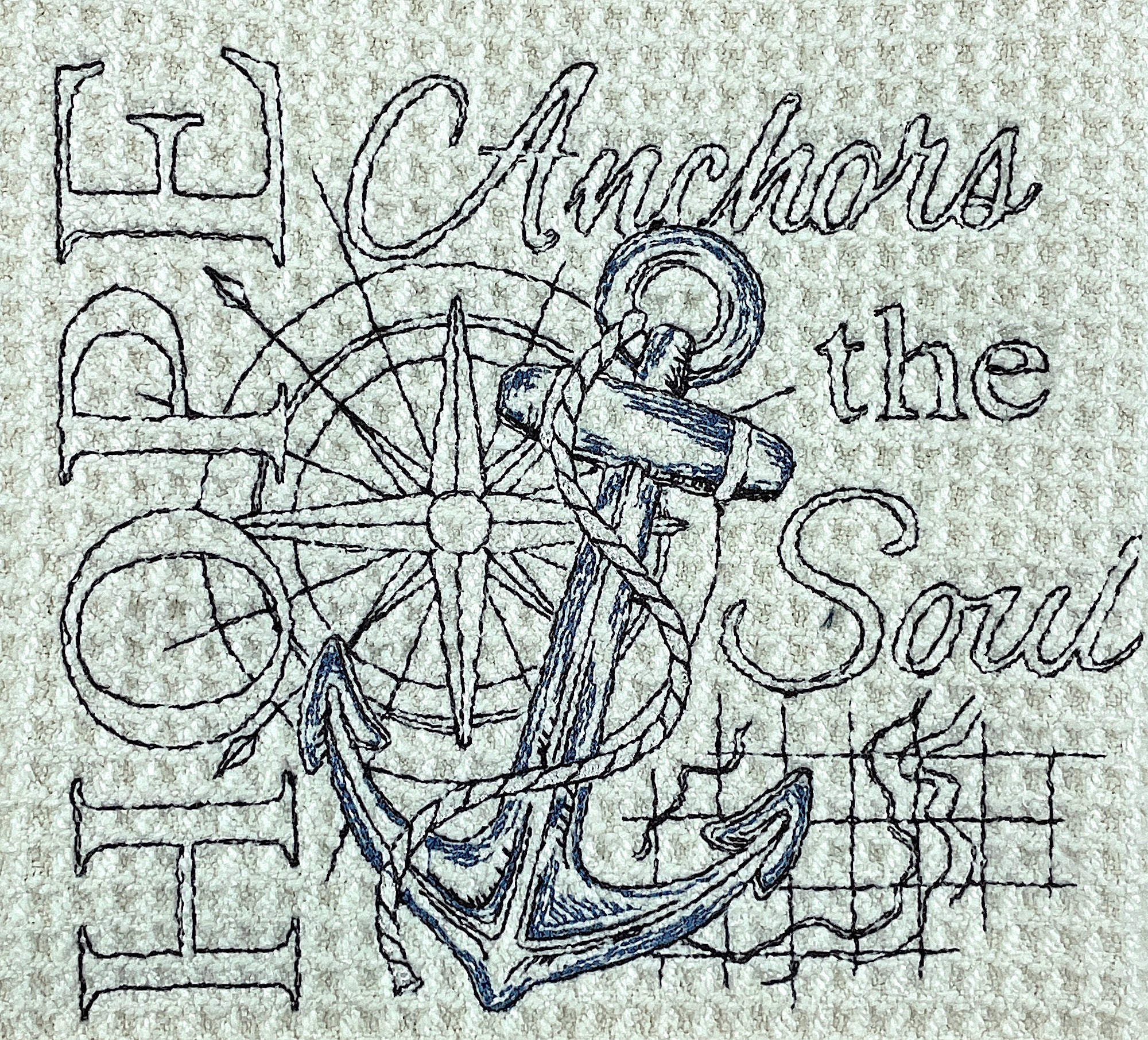 Hope Anchors the Soul microfiber waffle weave hand towel