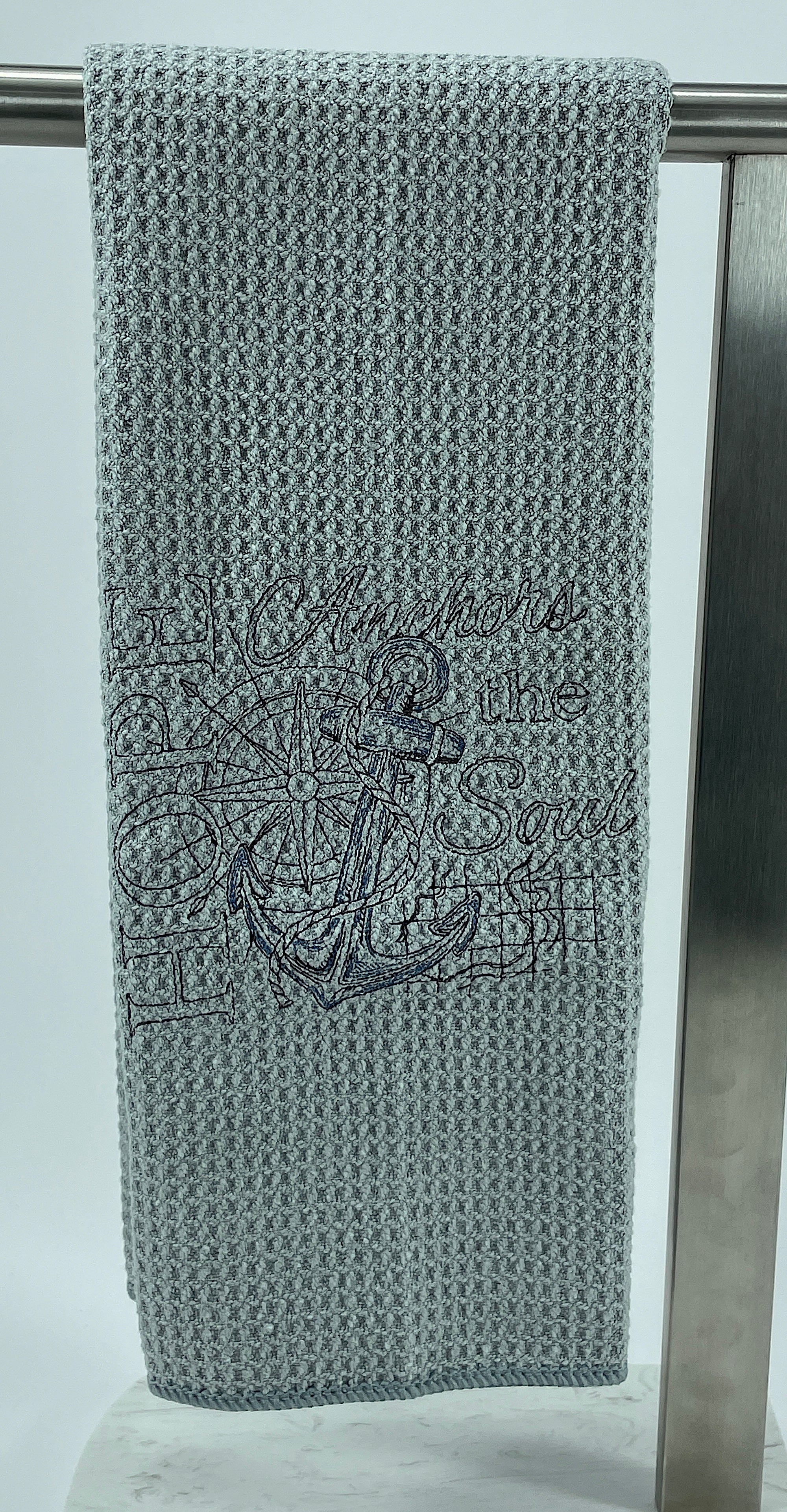 Hope Anchors the Soul microfiber waffle weave hand towel