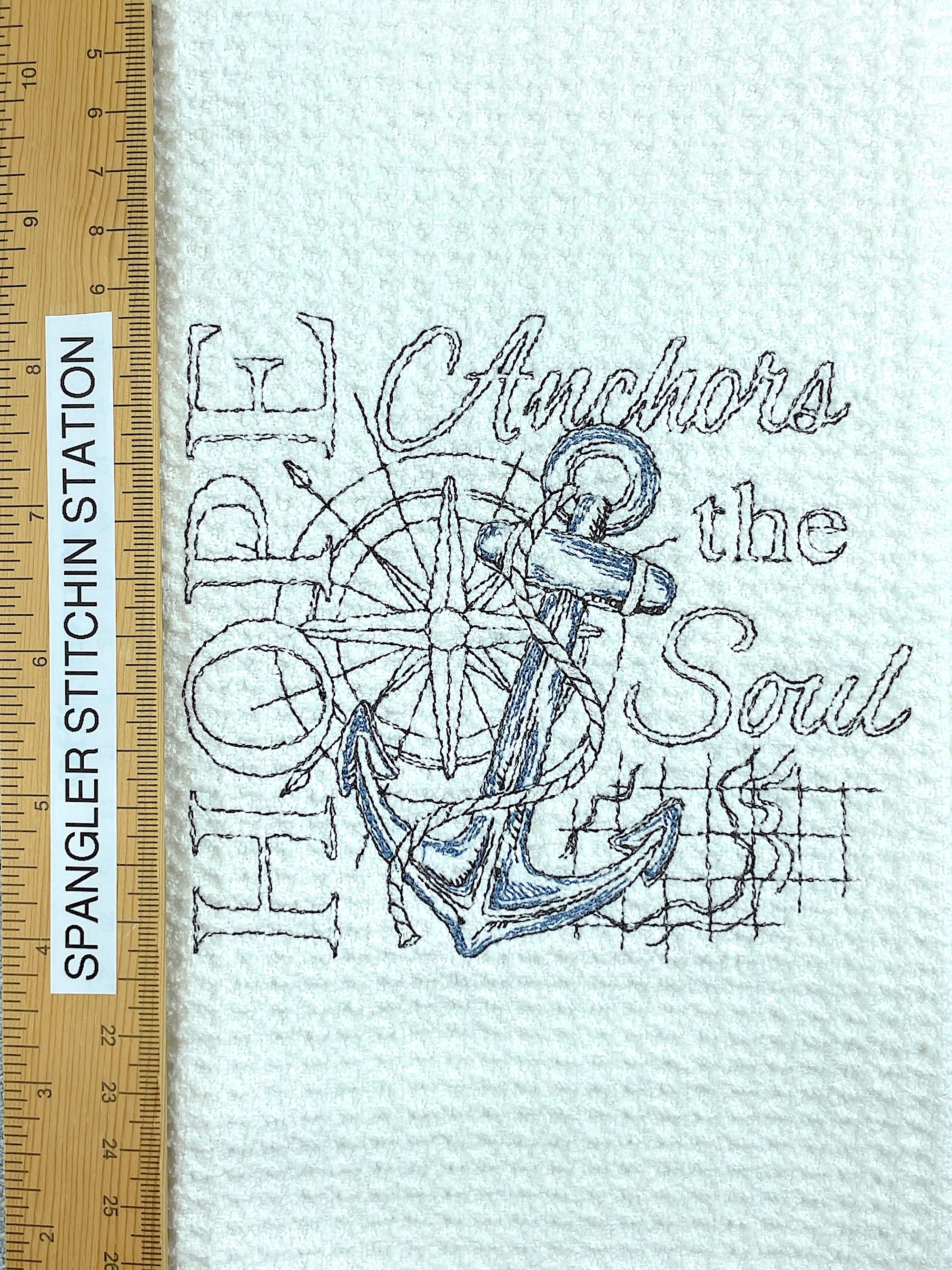 Hope Anchors the Soul microfiber waffle weave hand towel