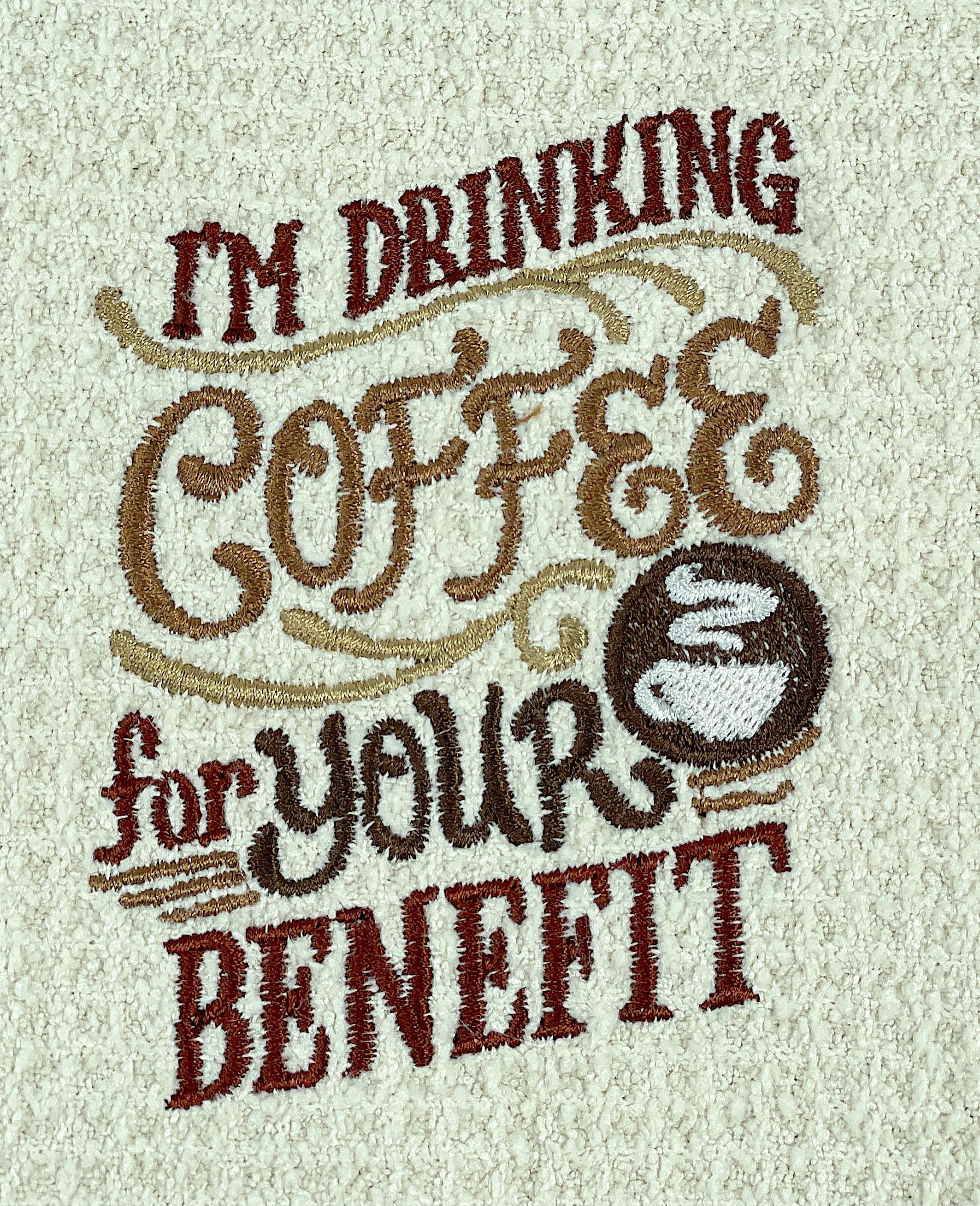 I'm drinking coffee for your benefit microfiber waffle weave hand  towel - Kitchen towel