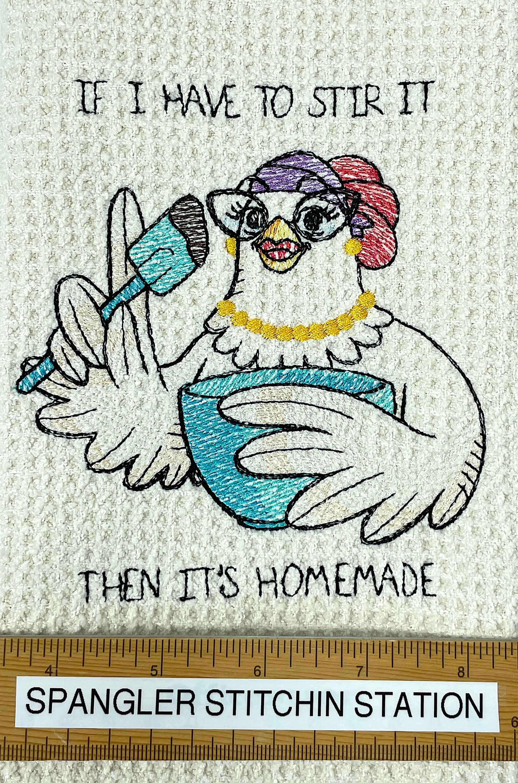 If I have to stir it then it's homemade  Funny kitchen hand towel
