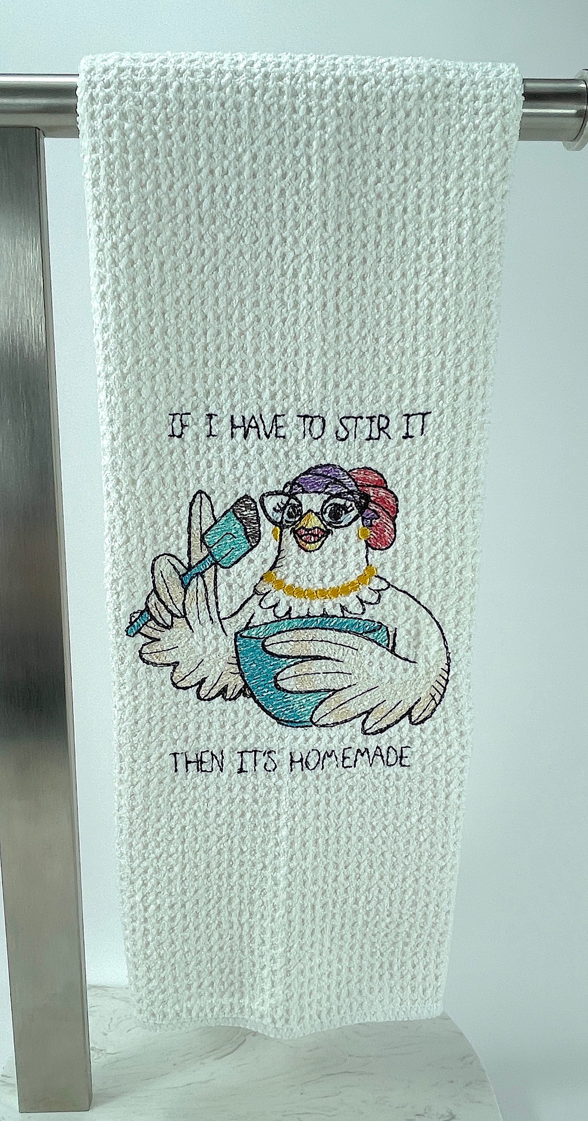 If I have to stir it then it's homemade  Funny kitchen hand towel