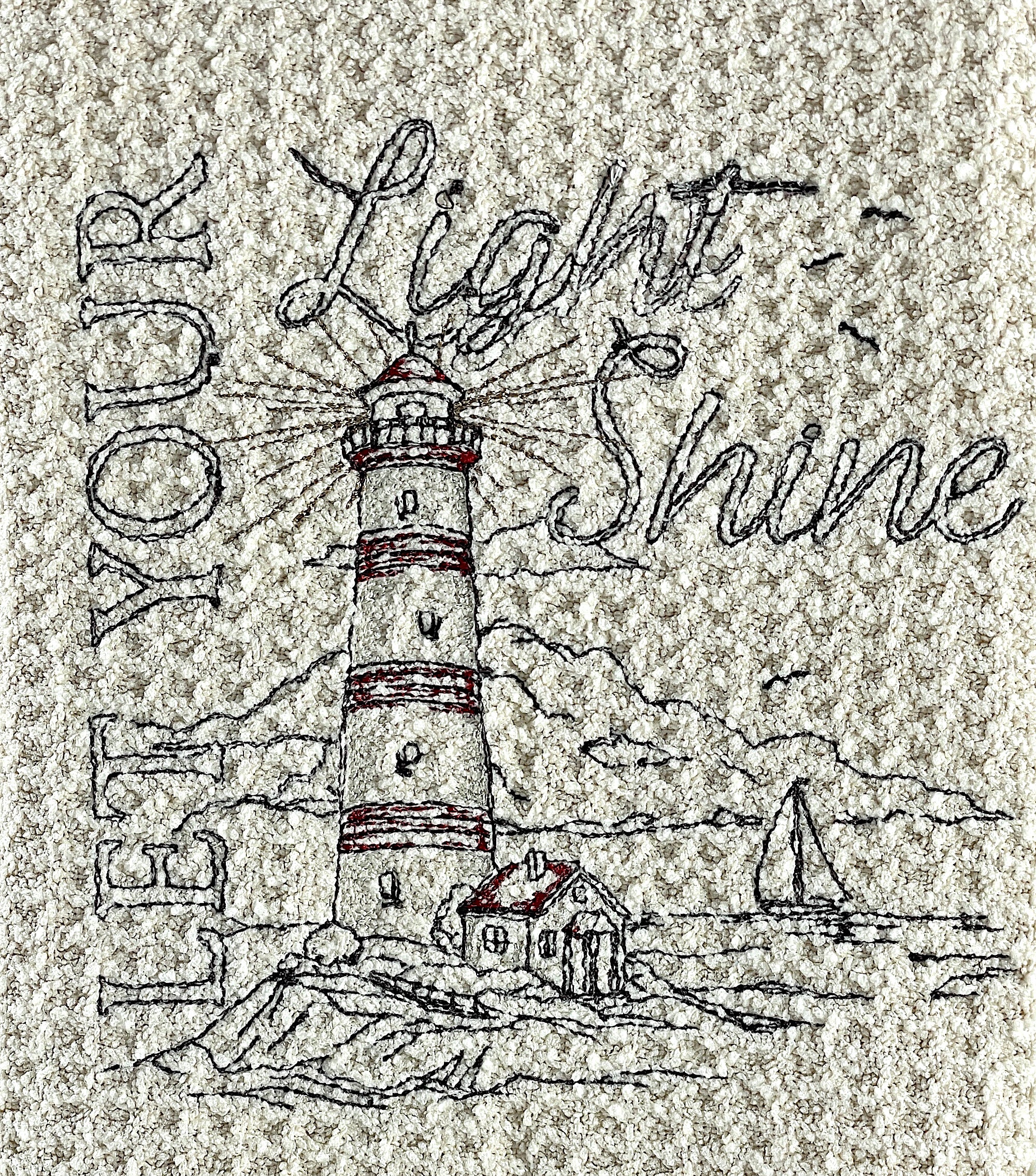 Let your light shine nautical microfiber waffle weave hand towel