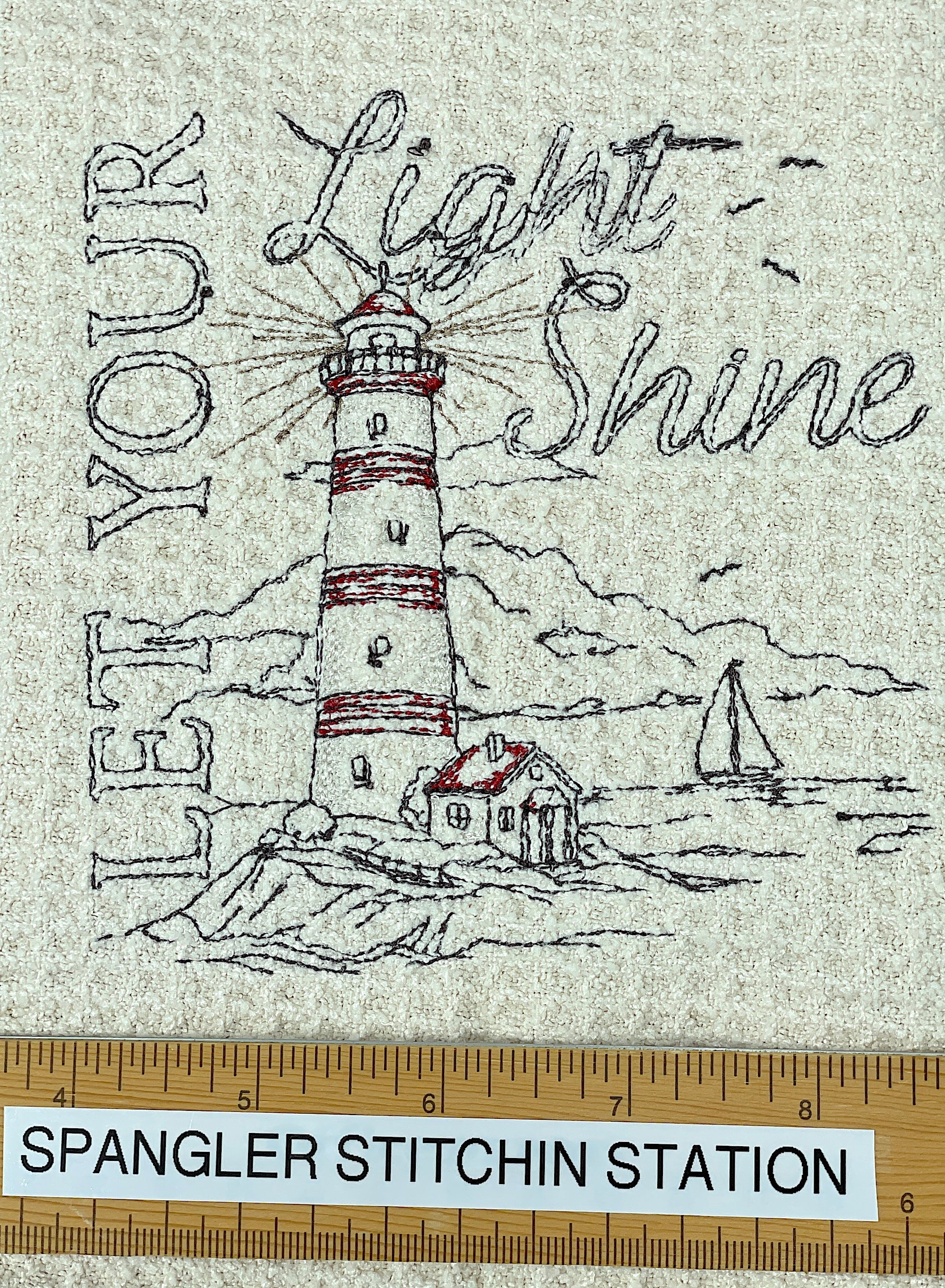 Let your light shine nautical microfiber waffle weave hand towel