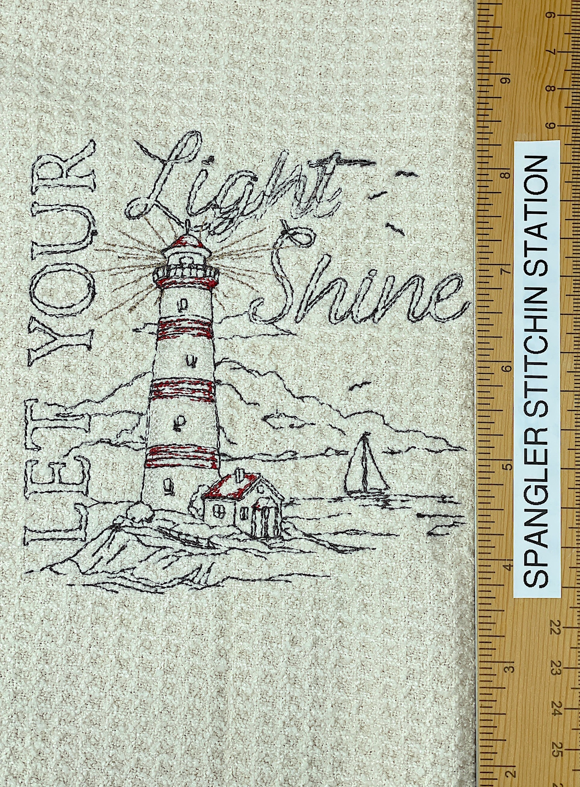 Let your light shine nautical microfiber waffle weave hand towel