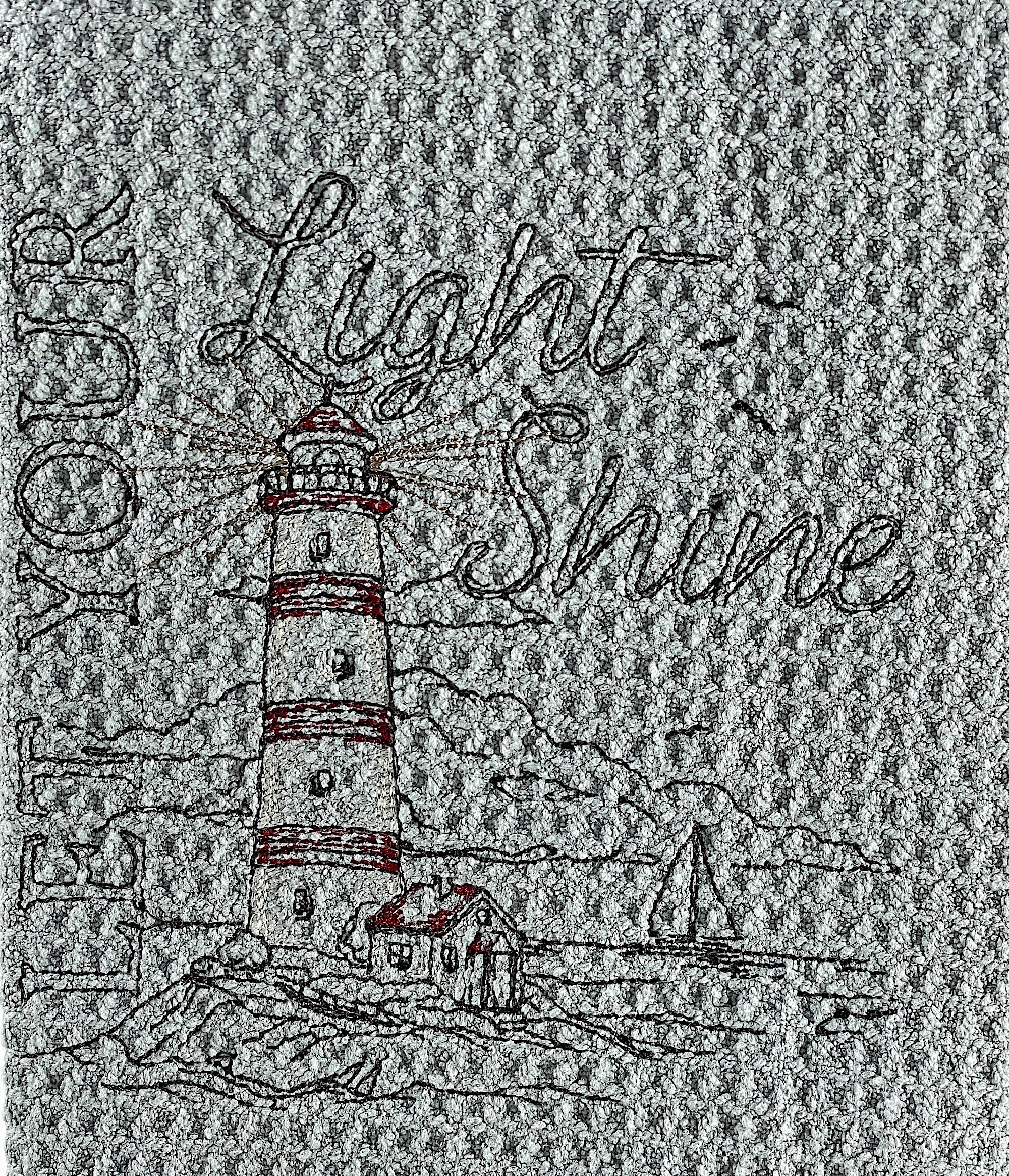 Let your light shine nautical microfiber waffle weave hand towel
