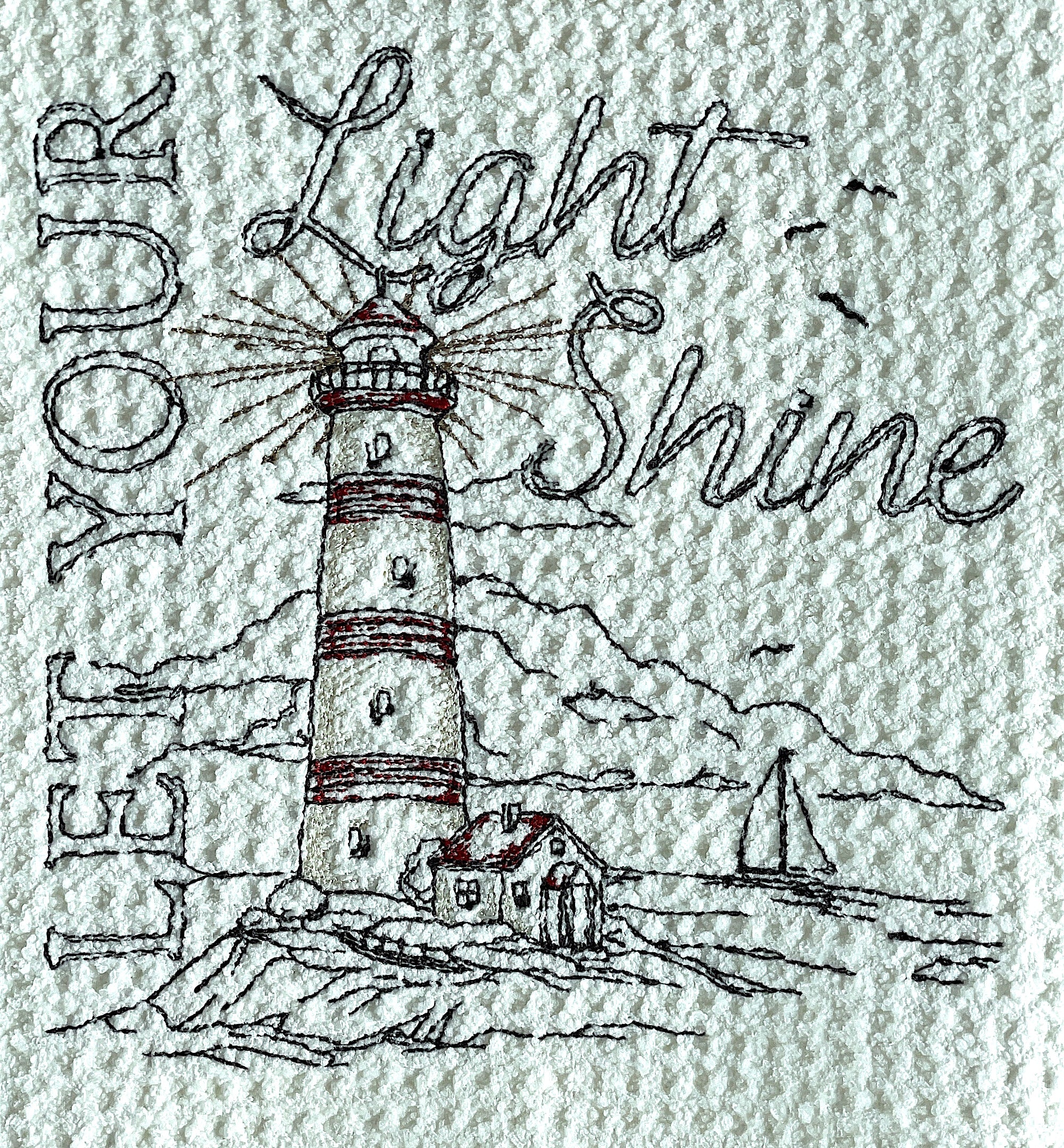 Let your light shine nautical microfiber waffle weave hand towel