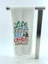 Life is Short eat Christmas Cookies microfiber waffle weave hand towel
