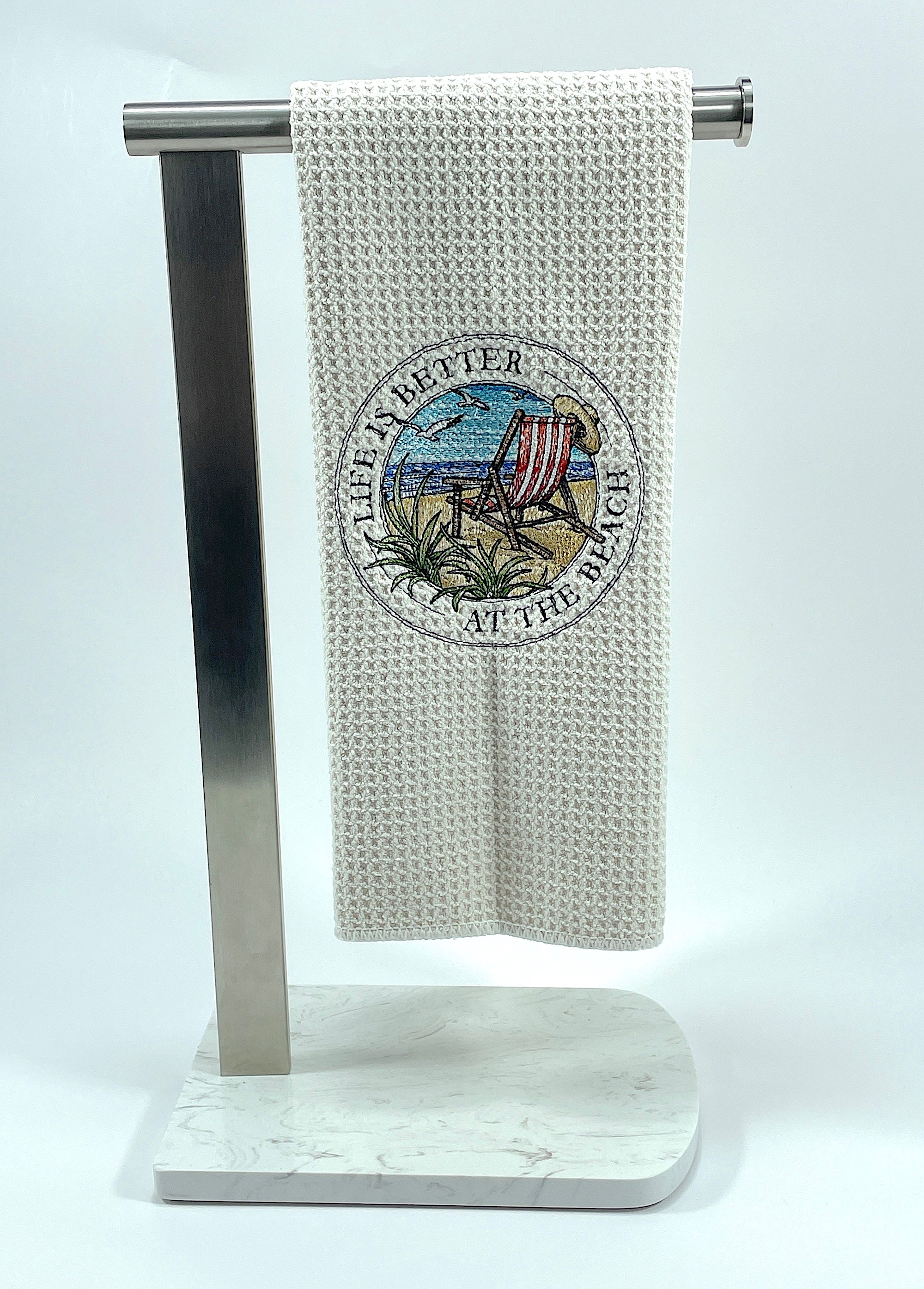 Life is Better at the Beach Microfiber Waffle Weave Hand Towel