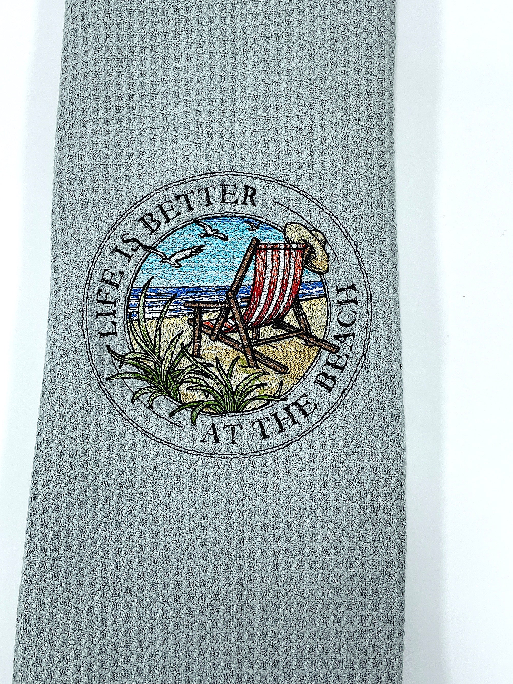 Life is Better at the Beach Microfiber Waffle Weave Hand Towel