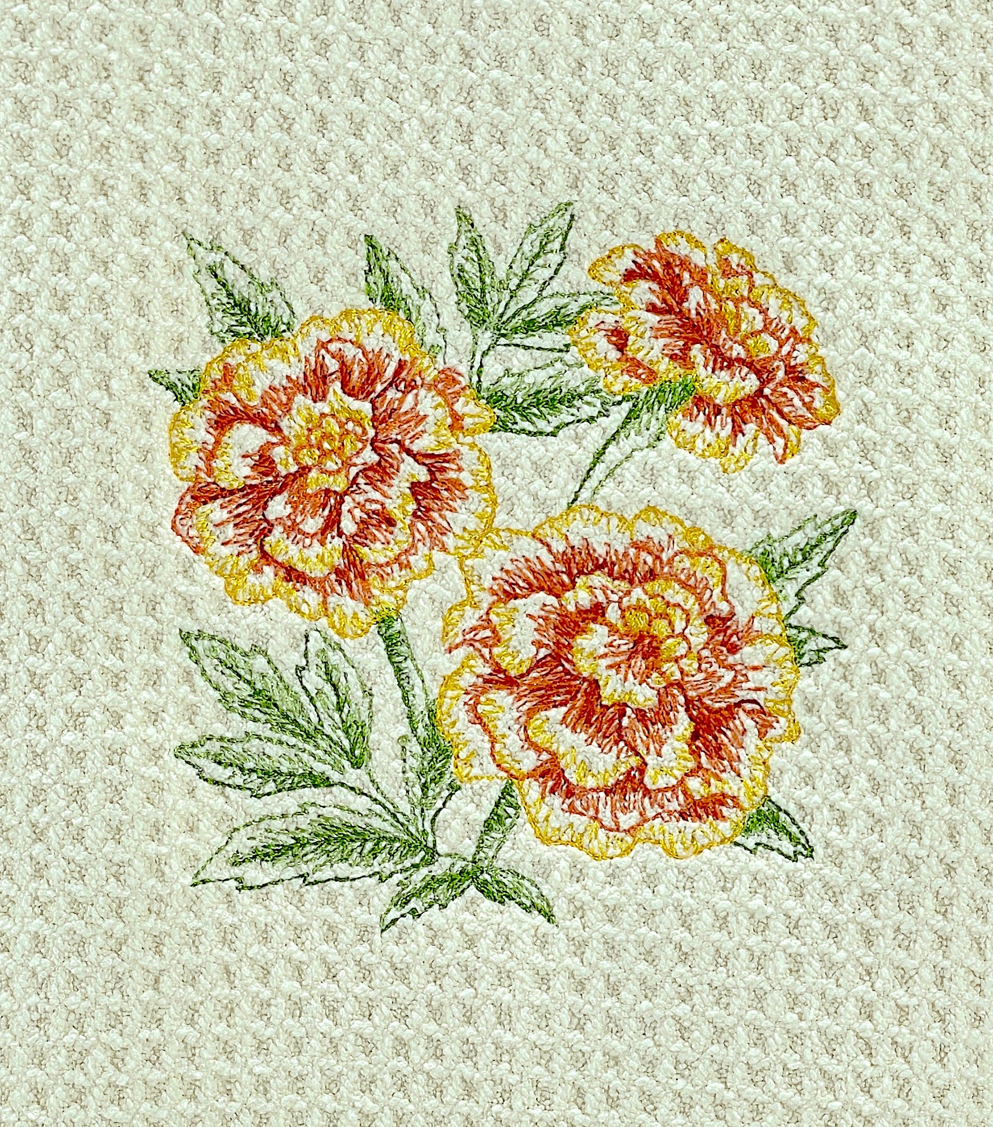 Marigold Waffle Weave Microfiber Hand Towel
