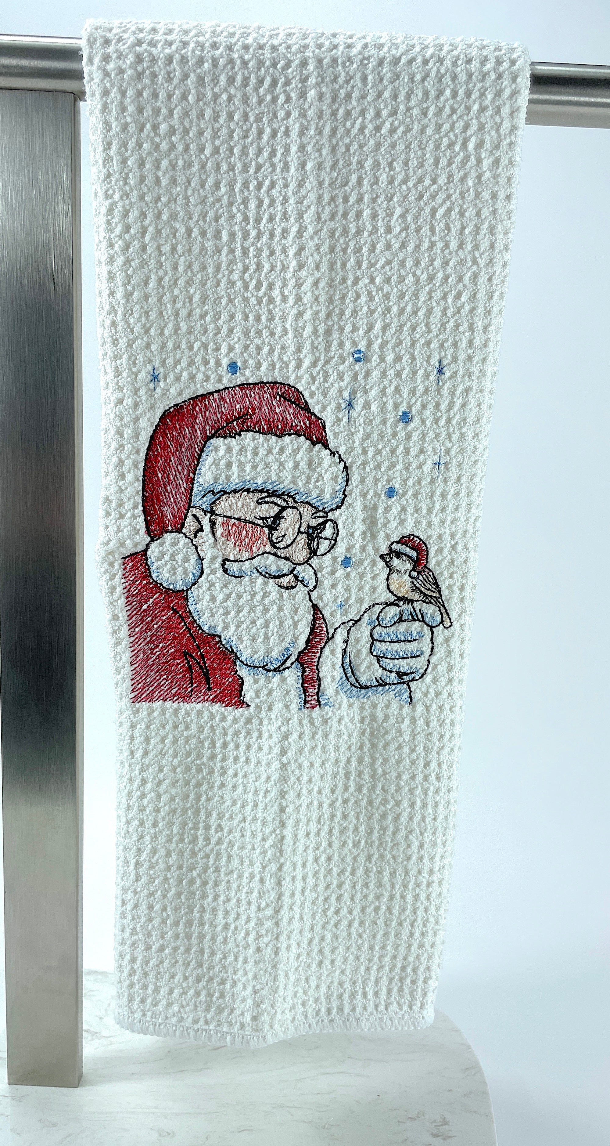 Santa Claus microfiber waffle weave hand towel