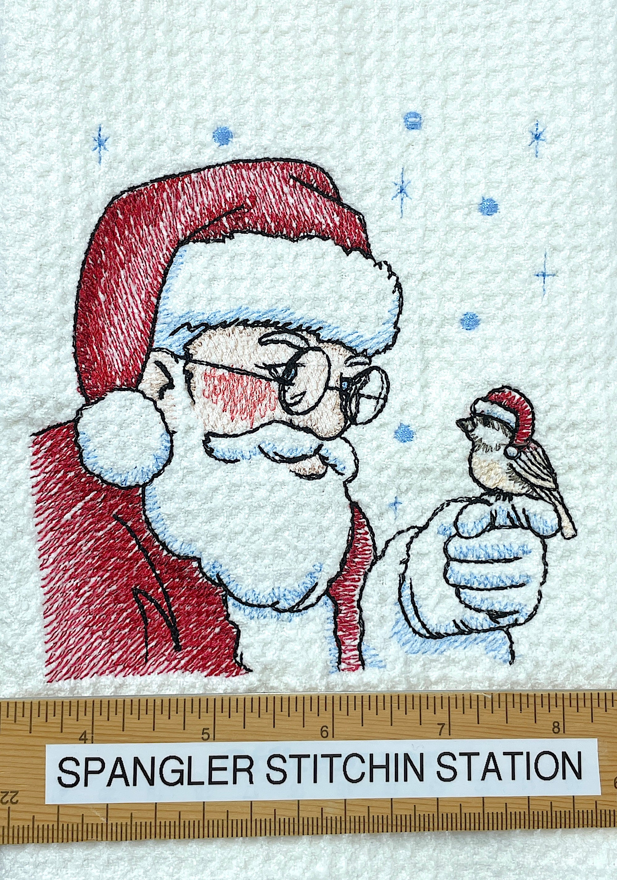 Santa Claus microfiber waffle weave hand towel
