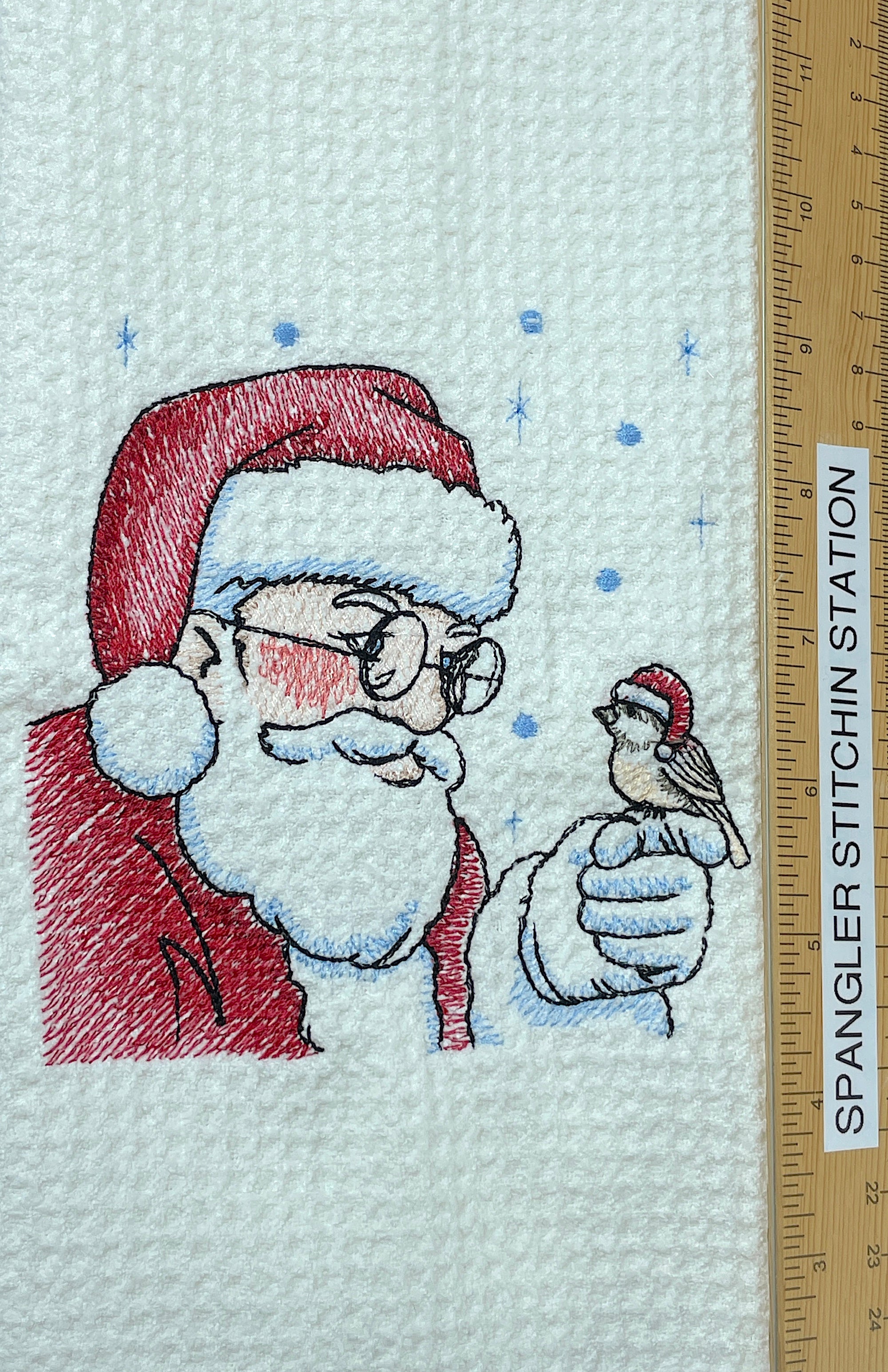 Santa Claus microfiber waffle weave hand towel