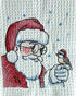 Santa Claus microfiber waffle weave hand towel