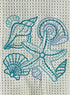 Seashell microfiber waffle weave hand towel