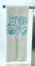 Seashell microfiber waffle weave hand towel