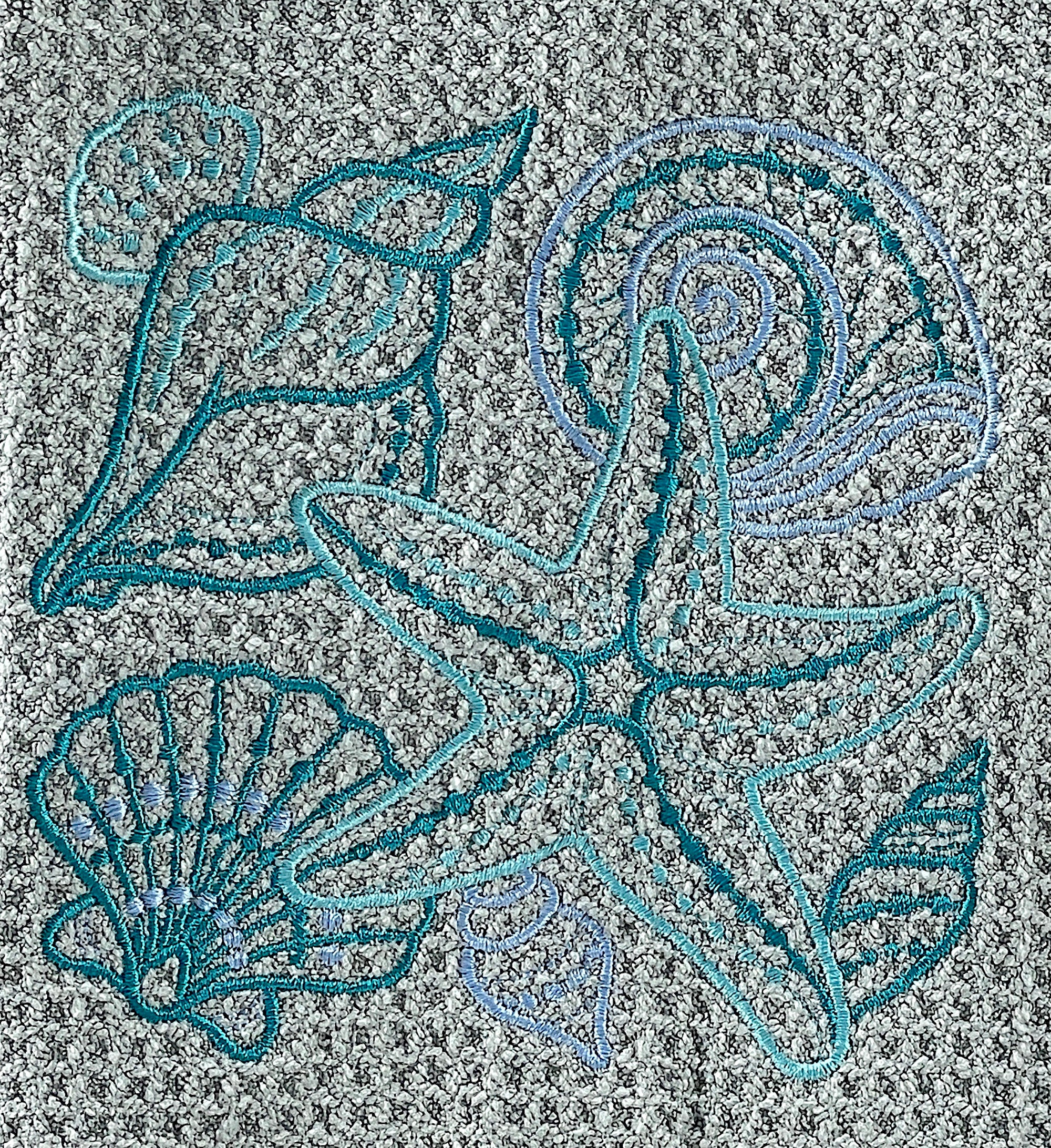 Seashell microfiber waffle weave hand towel