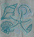 Seashell microfiber waffle weave hand towel