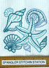 Seashell microfiber waffle weave hand towel