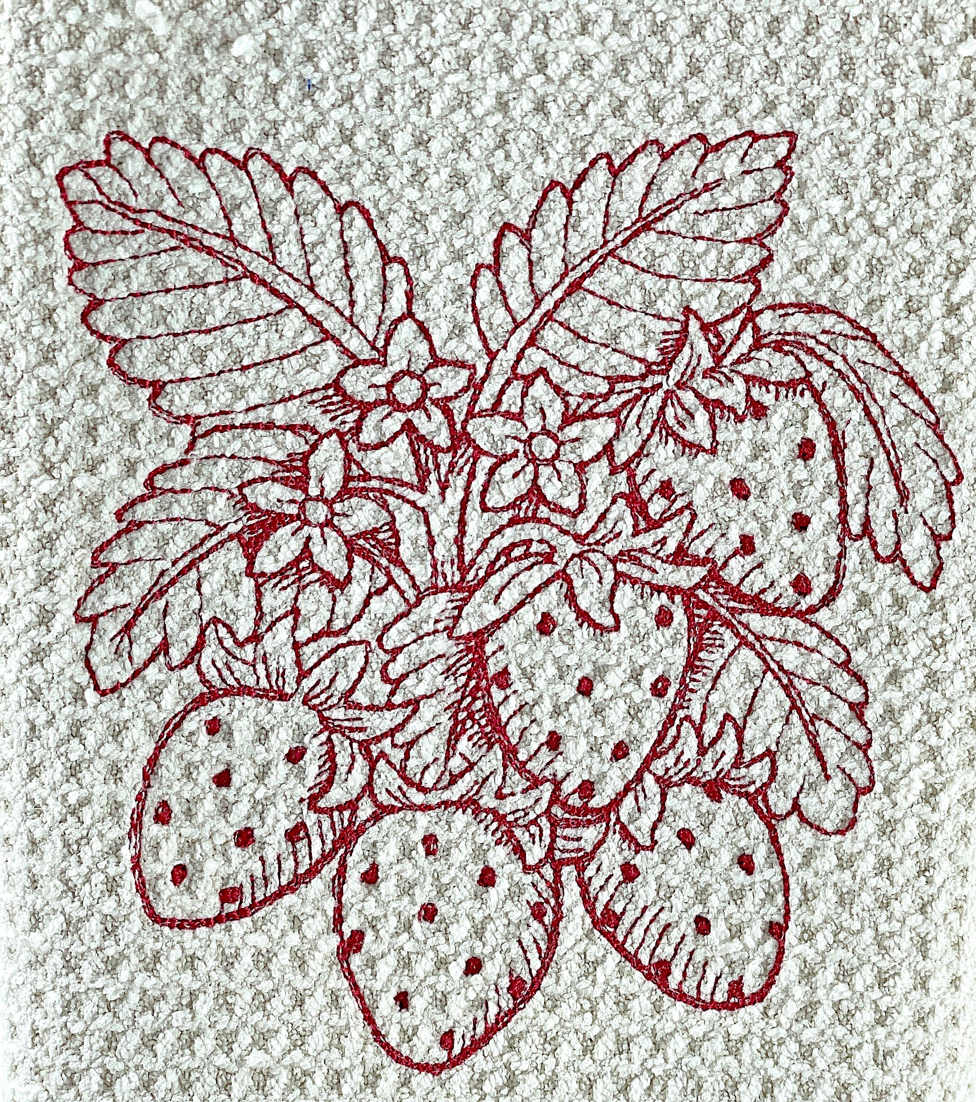 Strawberry  microfiber waffle weave kitchen towel