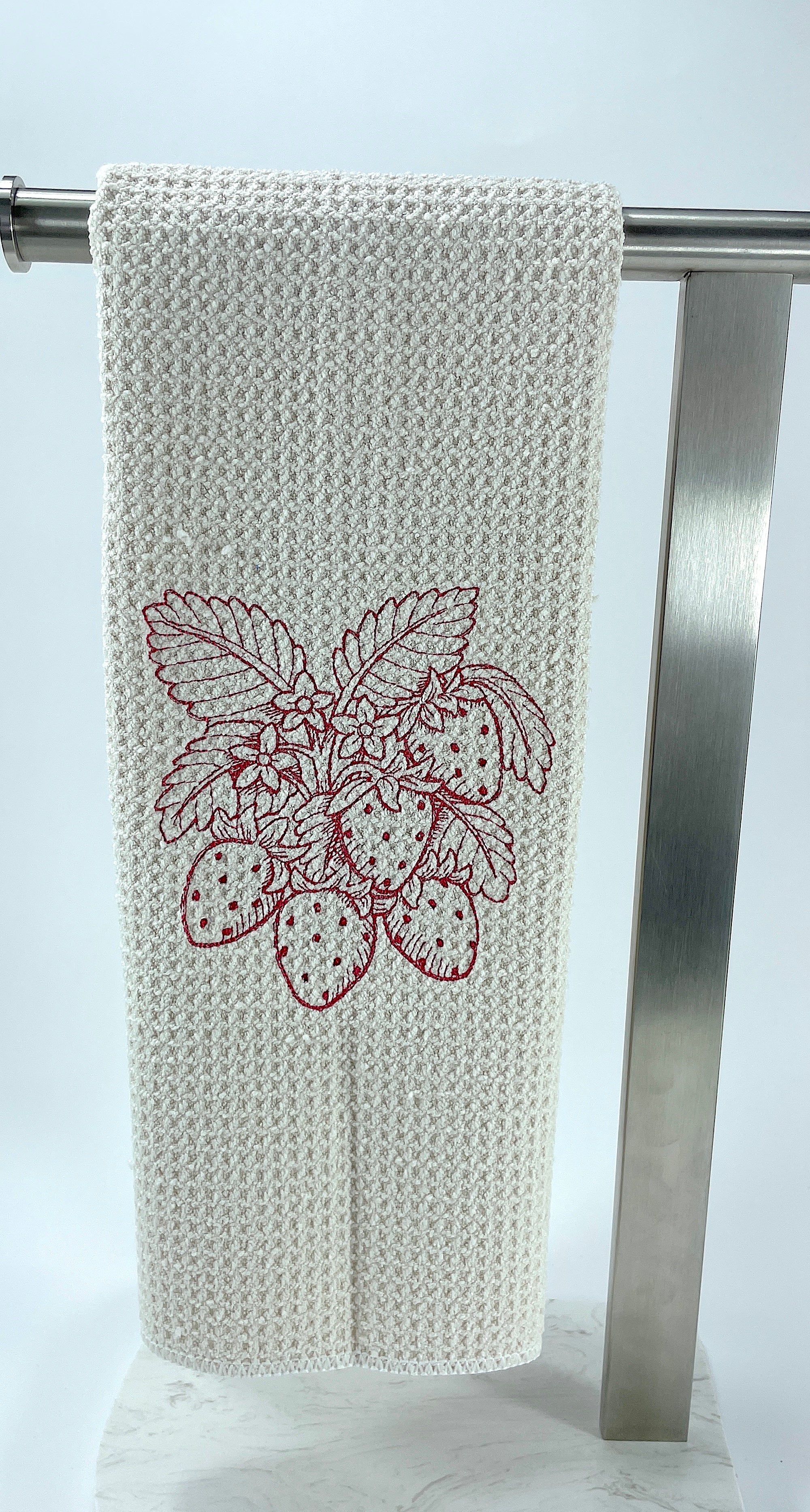 Strawberry  microfiber waffle weave kitchen towel