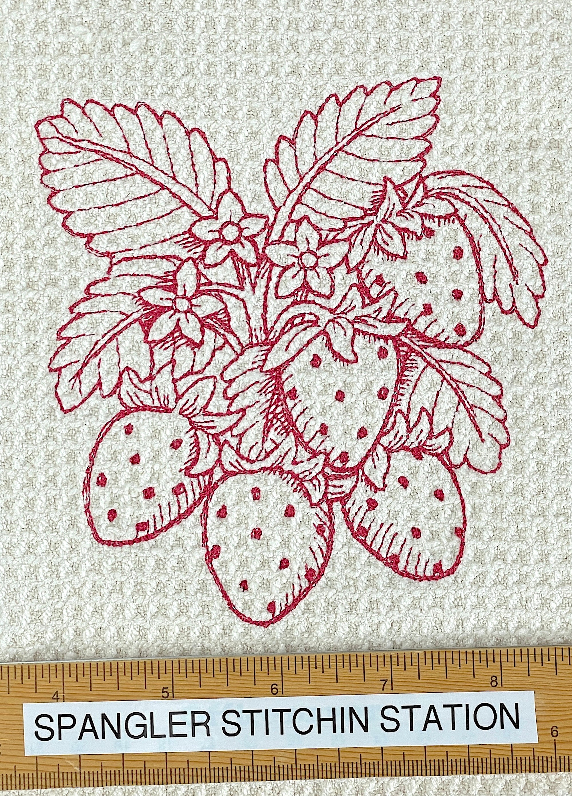 Strawberry  microfiber waffle weave kitchen towel