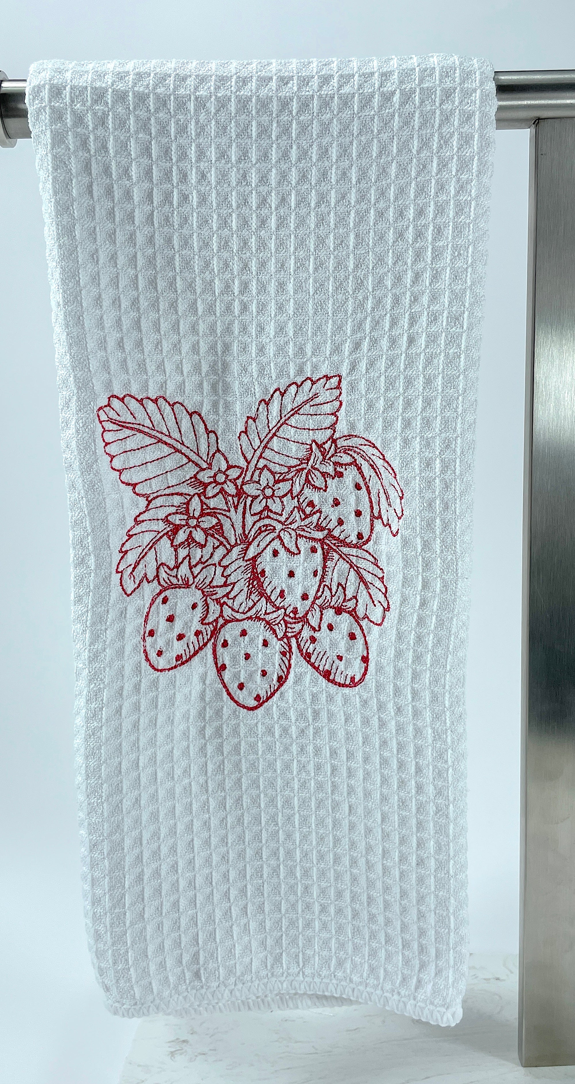 Strawberry  microfiber waffle weave kitchen towel