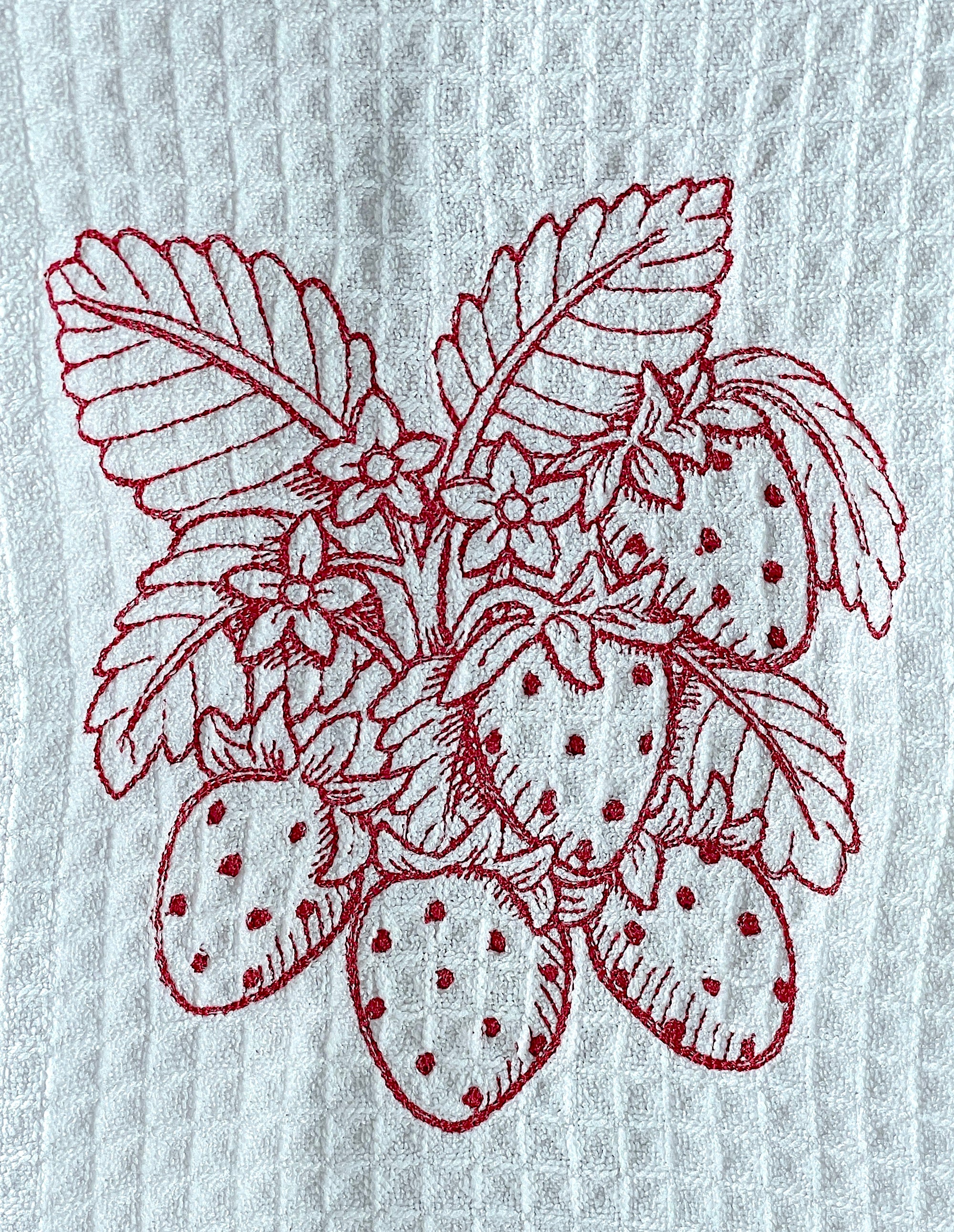 Strawberry  microfiber waffle weave kitchen towel